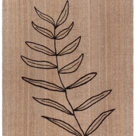Modern Flatweave Rug With Art Nouveau Floral Motif In Warm Tan “Olea” N12983