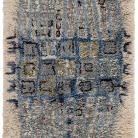 Swedish Mid-Century Abstract Soft Beige Hand-Knotted Wool Rug By Aili Suomi For Sylvi Salonen BB9042