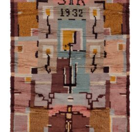 Mid-Century Swedish Geometric Brown Hand-Knotted Wool Rug – Rya Pile Rug By Laila Karttunen BB9038