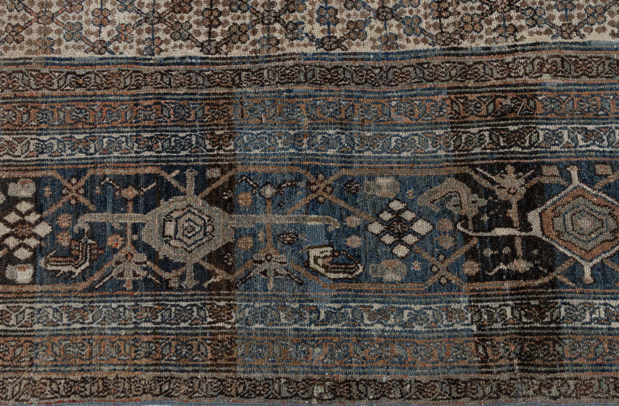 Antique Persian Allover Geometric Cream Beige Hand-Knotted Wool Rug – Circa 1900 BB9051 Antique Persian Allover Geometric Cream Beige Hand-Knotted Wool Rug – Circa 1900 BB9051