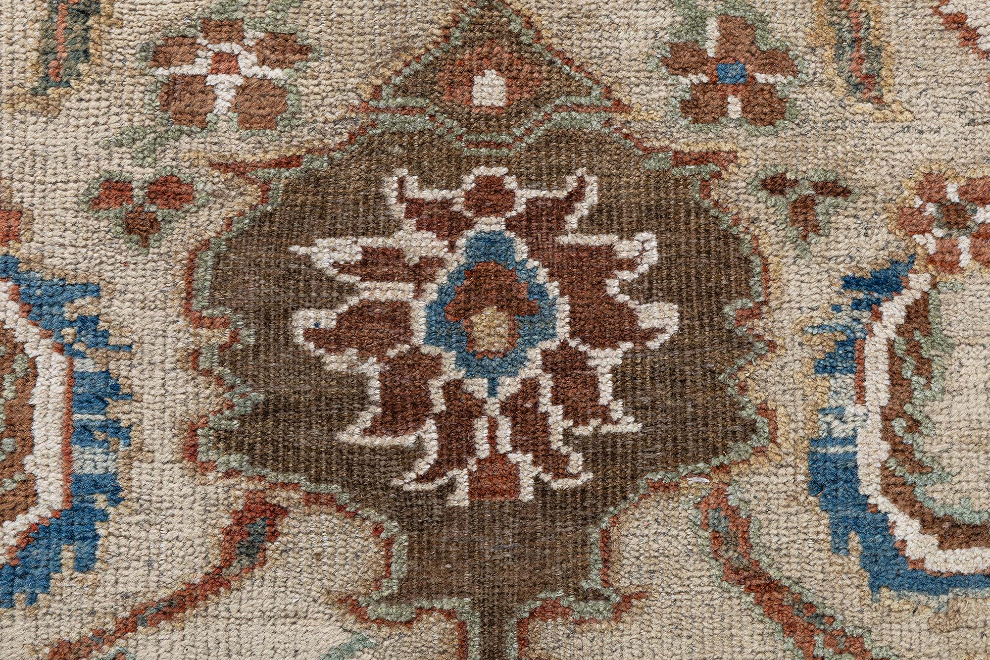 Sultanabad Persian Antique Floral Allover Warm Tan Hand-Knotted Wool Rug – Circa 1910 BB9079 Sultanabad Persian Antique Floral Allover Warm Tan Hand-Knotted Wool Rug – Circa 1910 BB9079