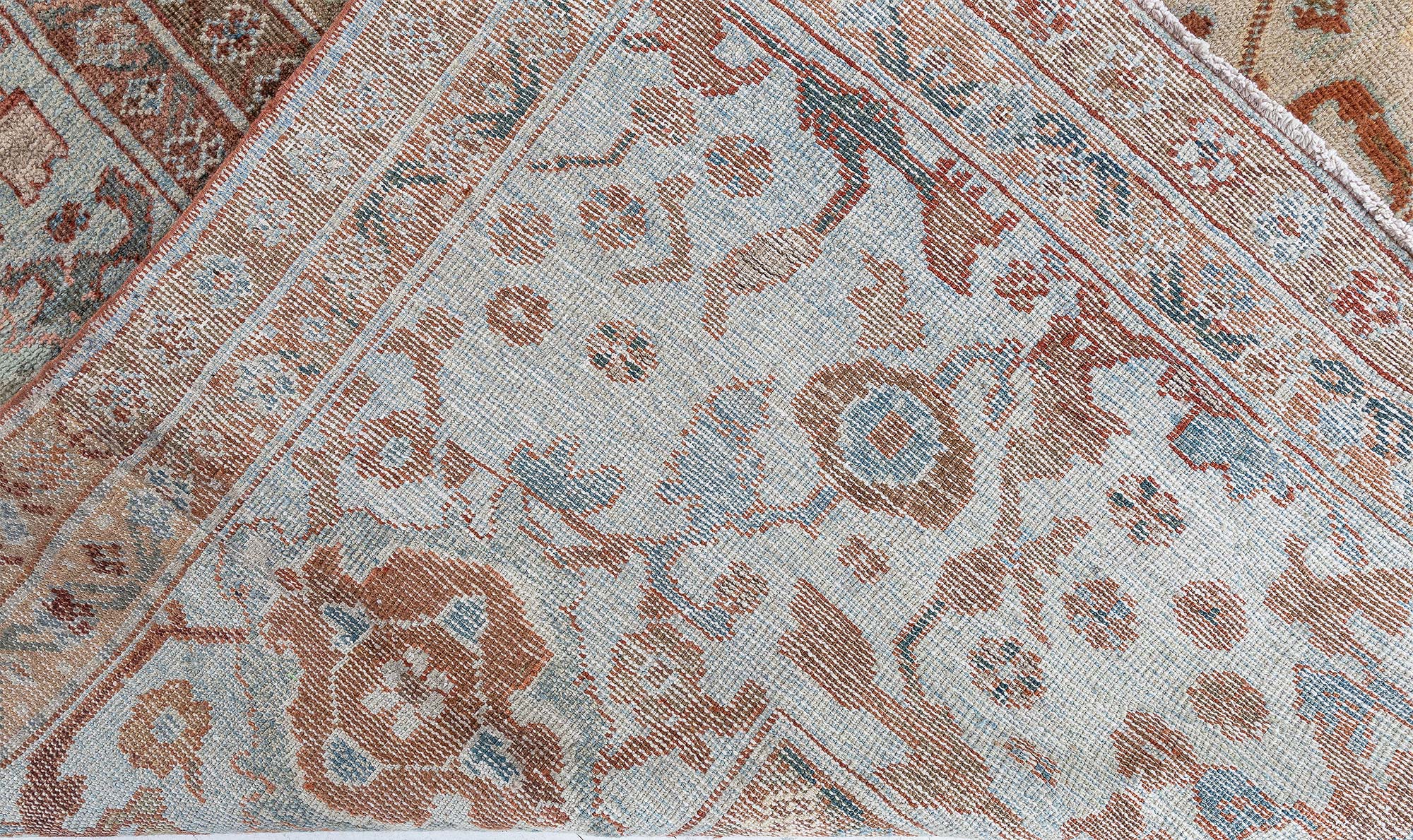 Sultanabad Persian Antique Floral Allover Warm Tan Hand-Knotted Wool Rug – Circa 1910 BB9079 Sultanabad Persian Antique Floral Allover Warm Tan Hand-Knotted Wool Rug – Circa 1910 BB9079