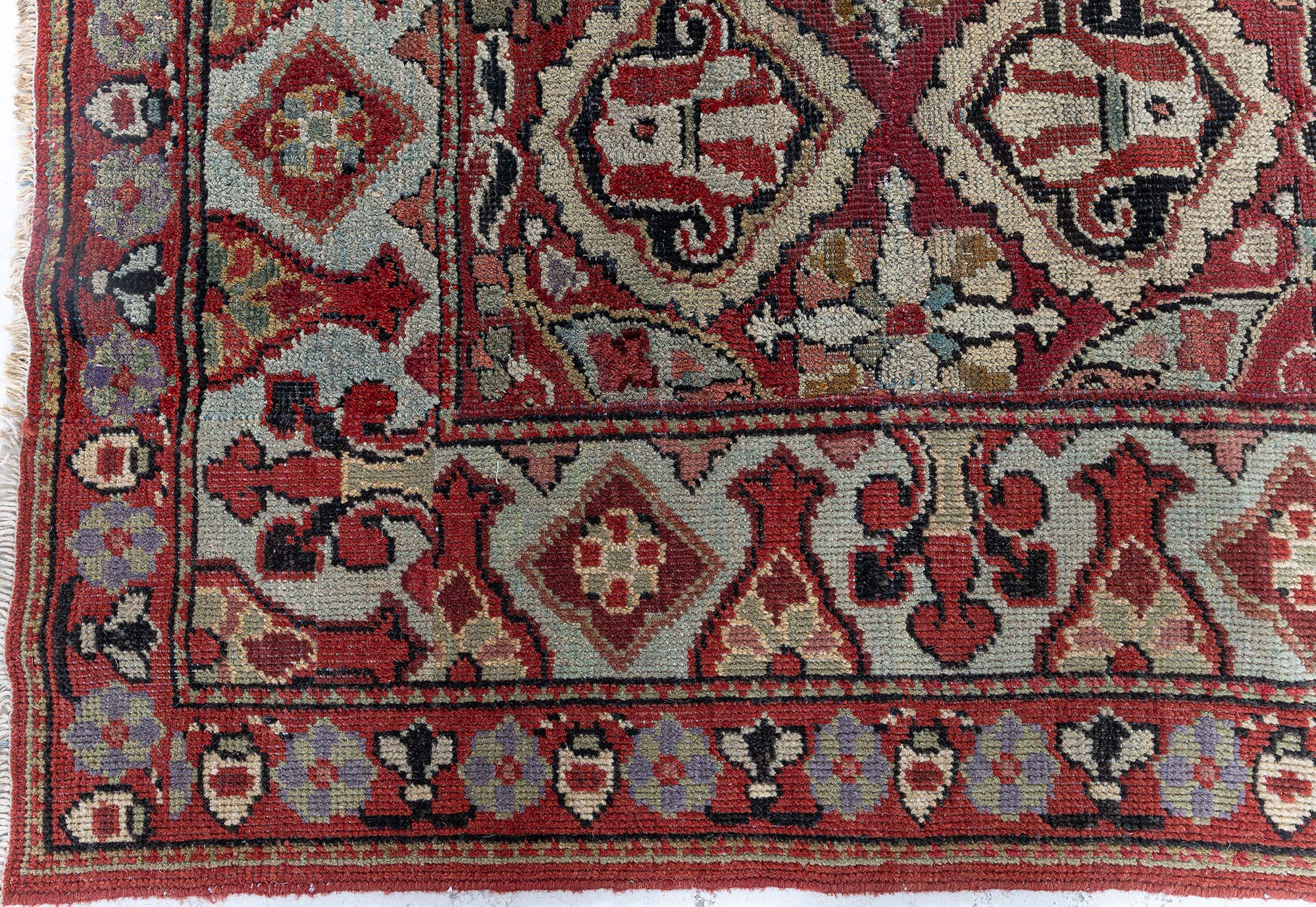 Amritsar Indian Antique Allover Floral Warm Tan Hand-Knotted Wool Runner – Circa 1910 (Size Adjusted) BB9089 Amritsar Indian Antique Allover Floral Warm Tan Hand-Knotted Wool Runner – Circa 1910 (Size Adjusted) BB9089