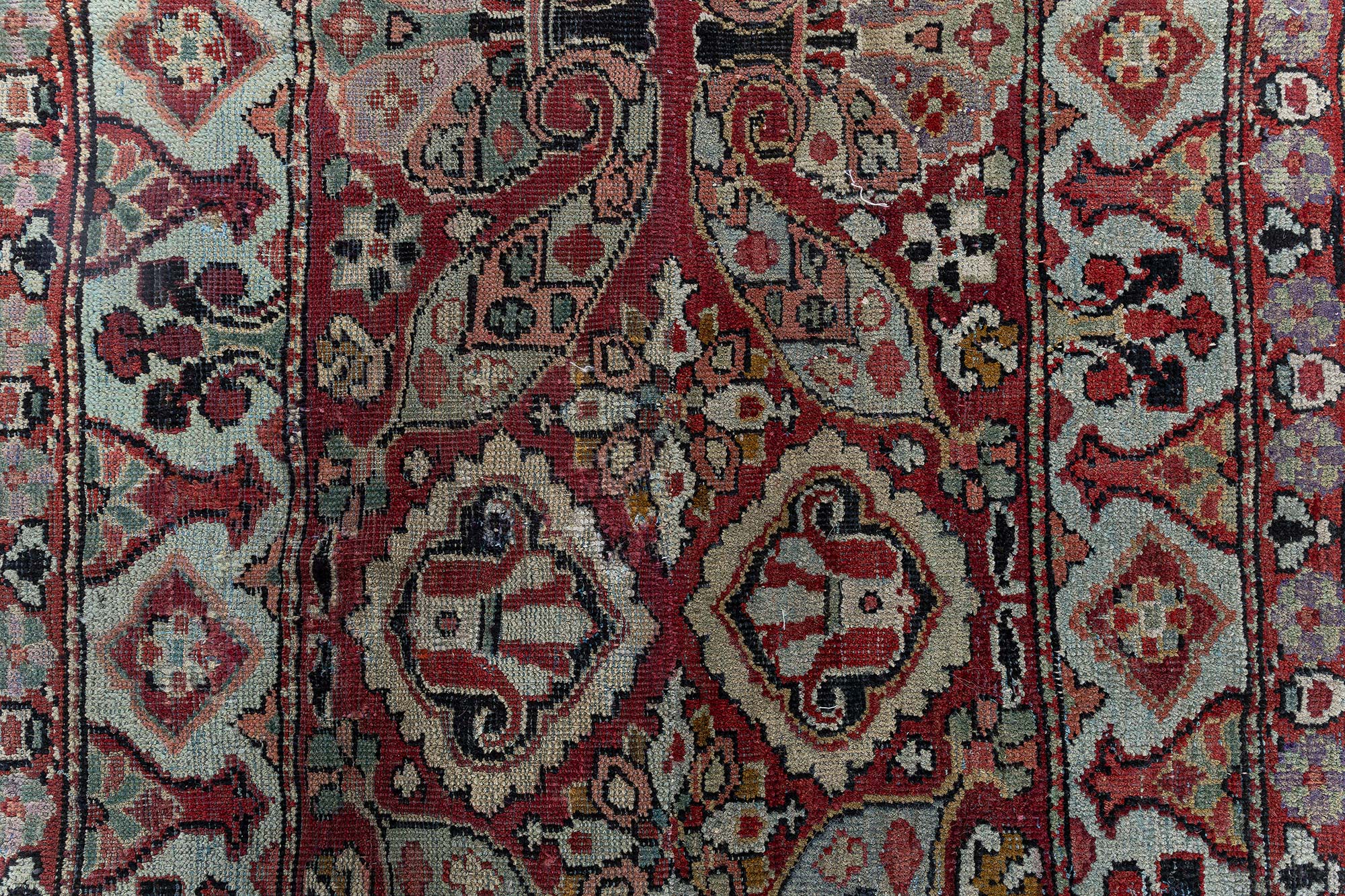 Amritsar Indian Antique Allover Floral Warm Tan Hand-Knotted Wool Runner – Circa 1910 (Size Adjusted) BB9089 Amritsar Indian Antique Allover Floral Warm Tan Hand-Knotted Wool Runner – Circa 1910 (Size Adjusted) BB9089