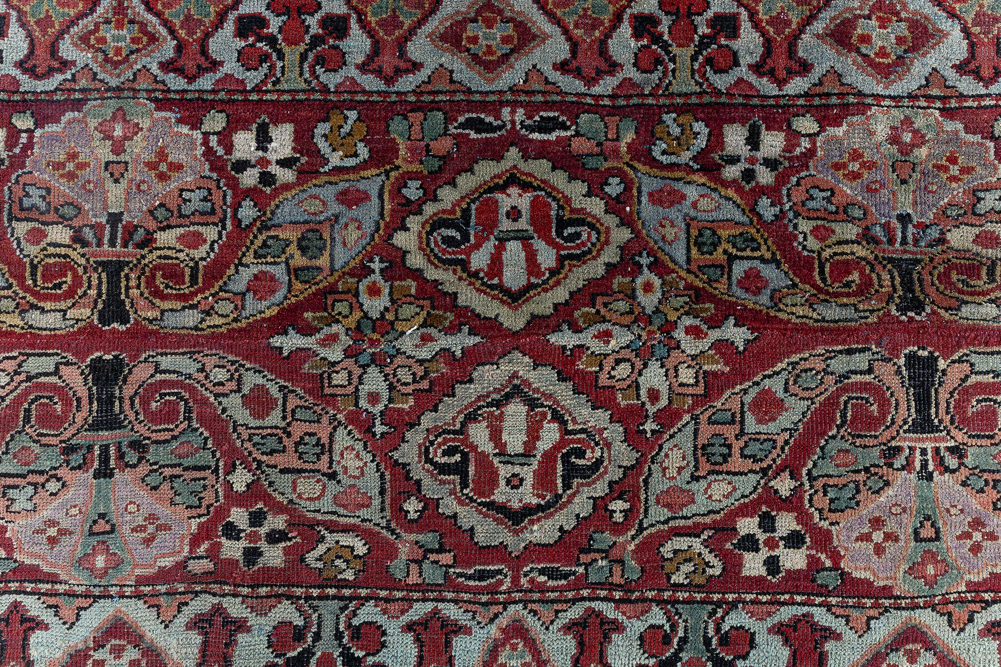 Amritsar Indian Antique Allover Floral Warm Tan Hand-Knotted Wool Runner – Circa 1910 (Size Adjusted) BB9089 Amritsar Indian Antique Allover Floral Warm Tan Hand-Knotted Wool Runner – Circa 1910 (Size Adjusted) BB9089