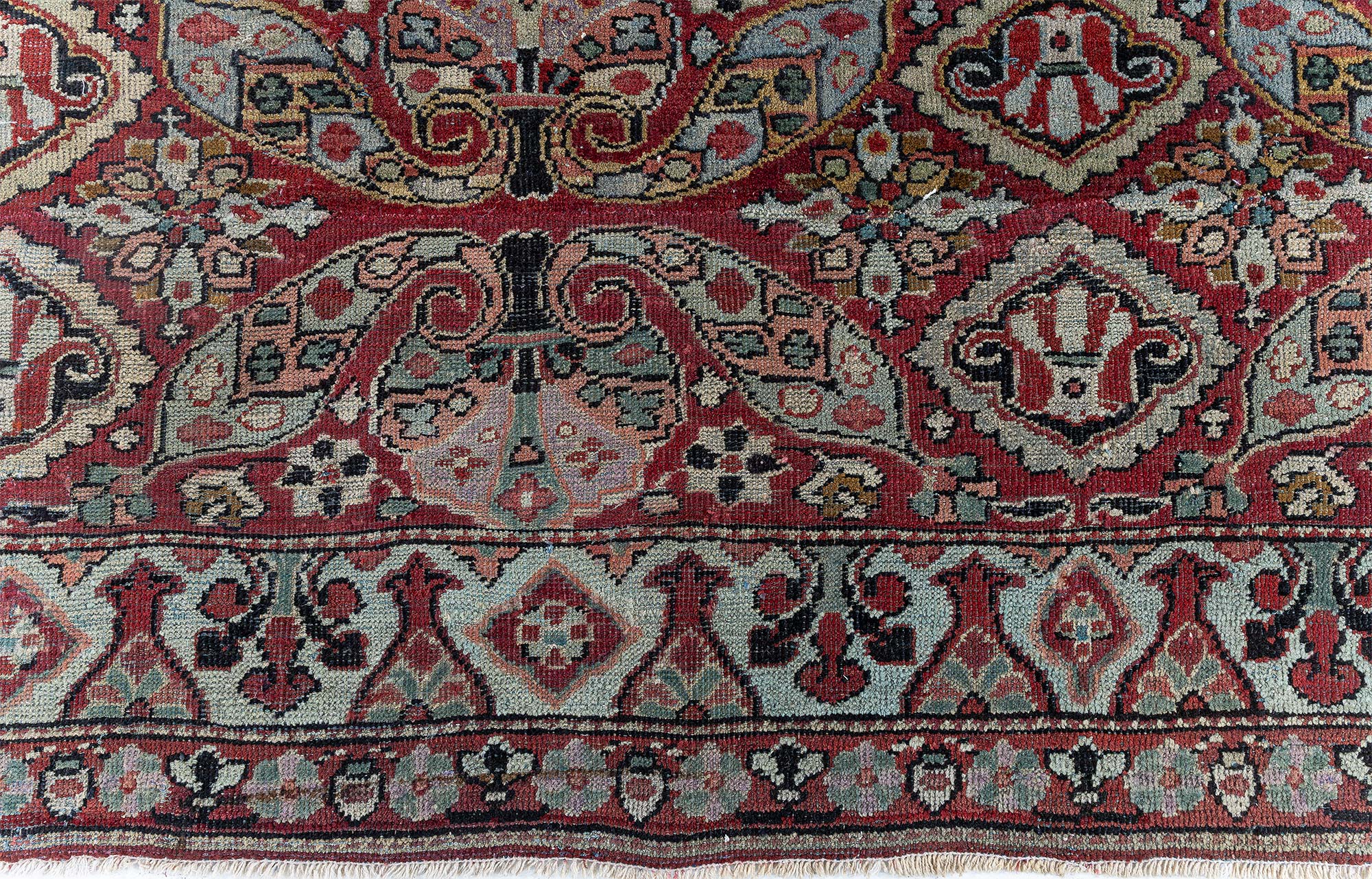 Amritsar Indian Antique Allover Floral Warm Tan Hand-Knotted Wool Runner – Circa 1910 (Size Adjusted) BB9089 Amritsar Indian Antique Allover Floral Warm Tan Hand-Knotted Wool Runner – Circa 1910 (Size Adjusted) BB9089