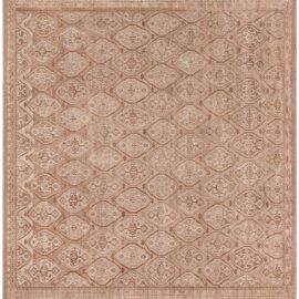 Persian Antique Allover Floral Warm Tan With Light Beige Hand-Knotted Wool Rug – Circa 1930 Beshir Pattern BB9081