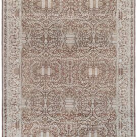 Antique Amritsar Indian Allover Floral Cream Beige Hand-Knotted Wool Rug – Circa 1900 BB9077