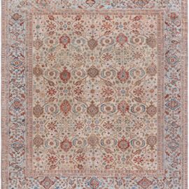 Sultanabad Persian Antique Floral Allover Warm Tan Hand-Knotted Wool Rug – Circa 1910 BB9079