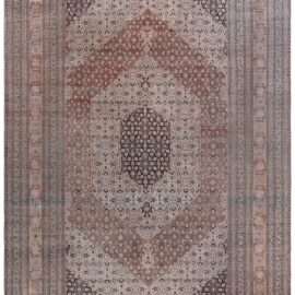 Antique Tabriz Persian Medallion Soft Beige Hand-Knotted Wool Carpet – Circa 1920 BB9076