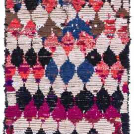 Vintage Moroccan Tribal Light Beige Hand-Knotted Wool Rug BB9085