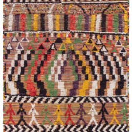 Mid-Century Vintage Moroccan Tribal Ivory Hand-Knotted Wool Rug BB9086