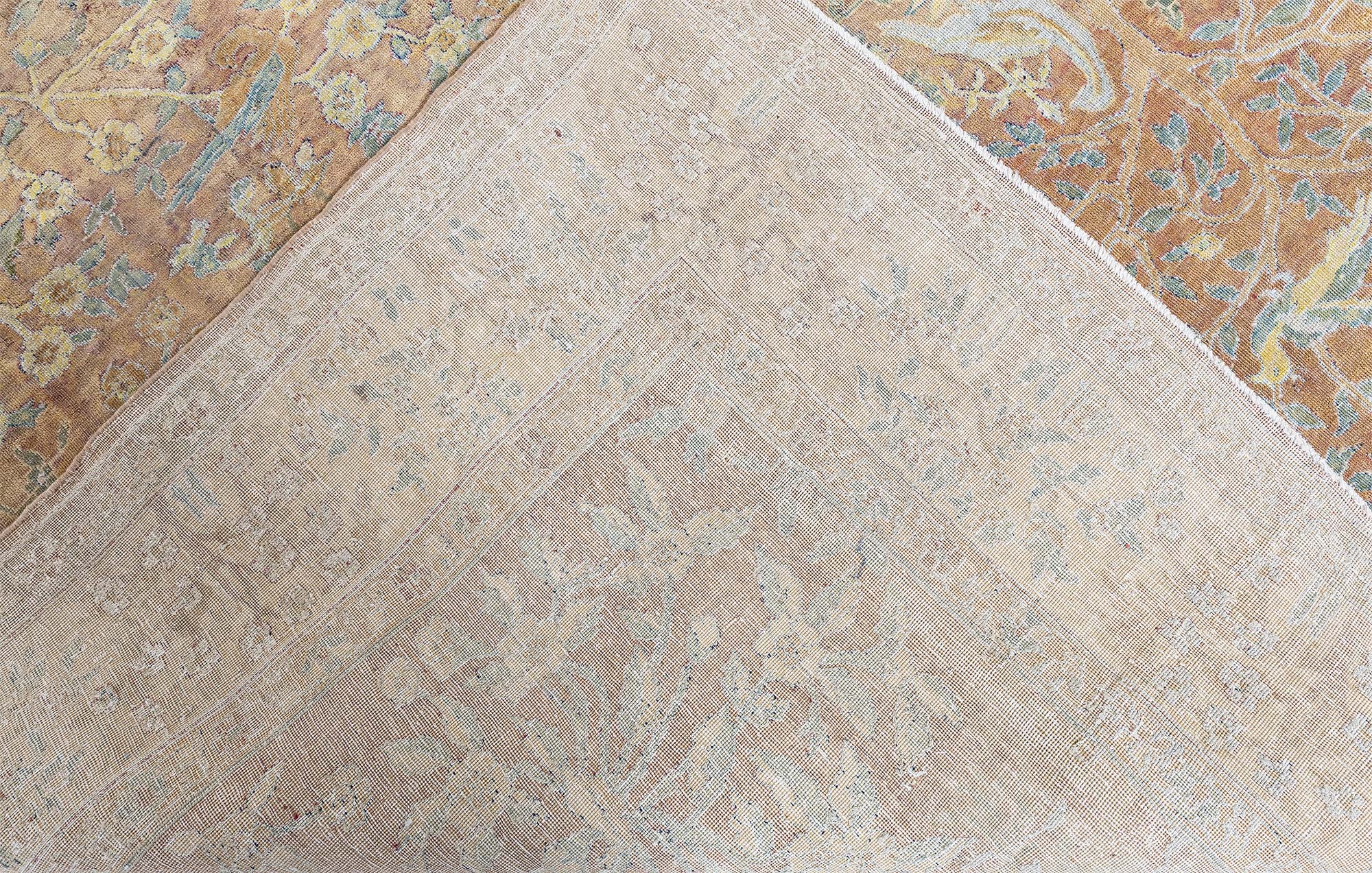 Antique Indian Allover Floral Muted Peach Hand-Knotted Wool Carpet – Circa 1900 Tree Of Life BB9087 Antique Indian Allover Floral Muted Peach Hand-Knotted Wool Carpet – Circa 1900 Tree Of Life BB9087