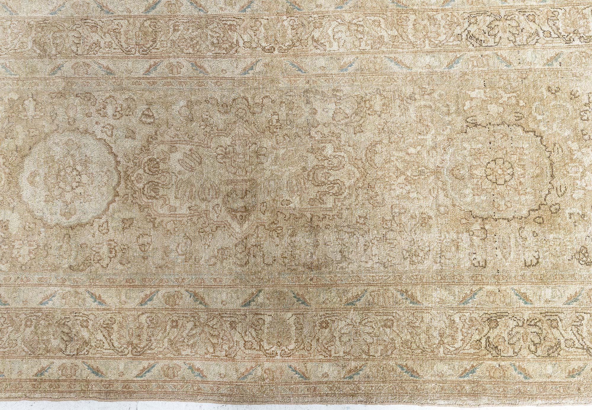Oversized Kirman Persian Antique Allover Sand Hand-Knotted Wool Rug – Circa 1900 BB9092 Oversized Kirman Persian Antique Allover Sand Hand-Knotted Wool Rug – Circa 1900 BB9092