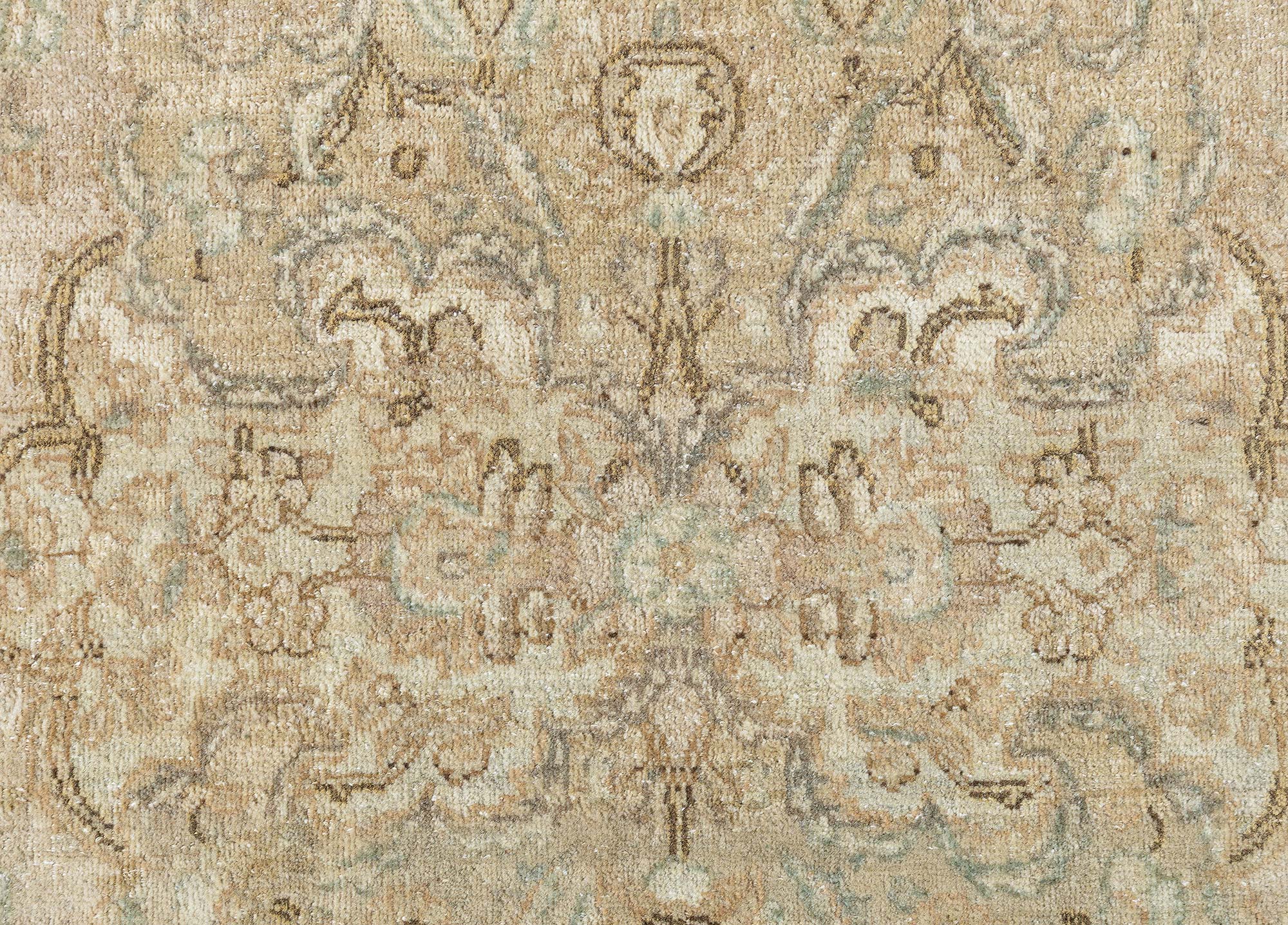Oversized Kirman Persian Antique Allover Sand Hand-Knotted Wool Rug – Circa 1900 BB9092 Oversized Kirman Persian Antique Allover Sand Hand-Knotted Wool Rug – Circa 1900 BB9092