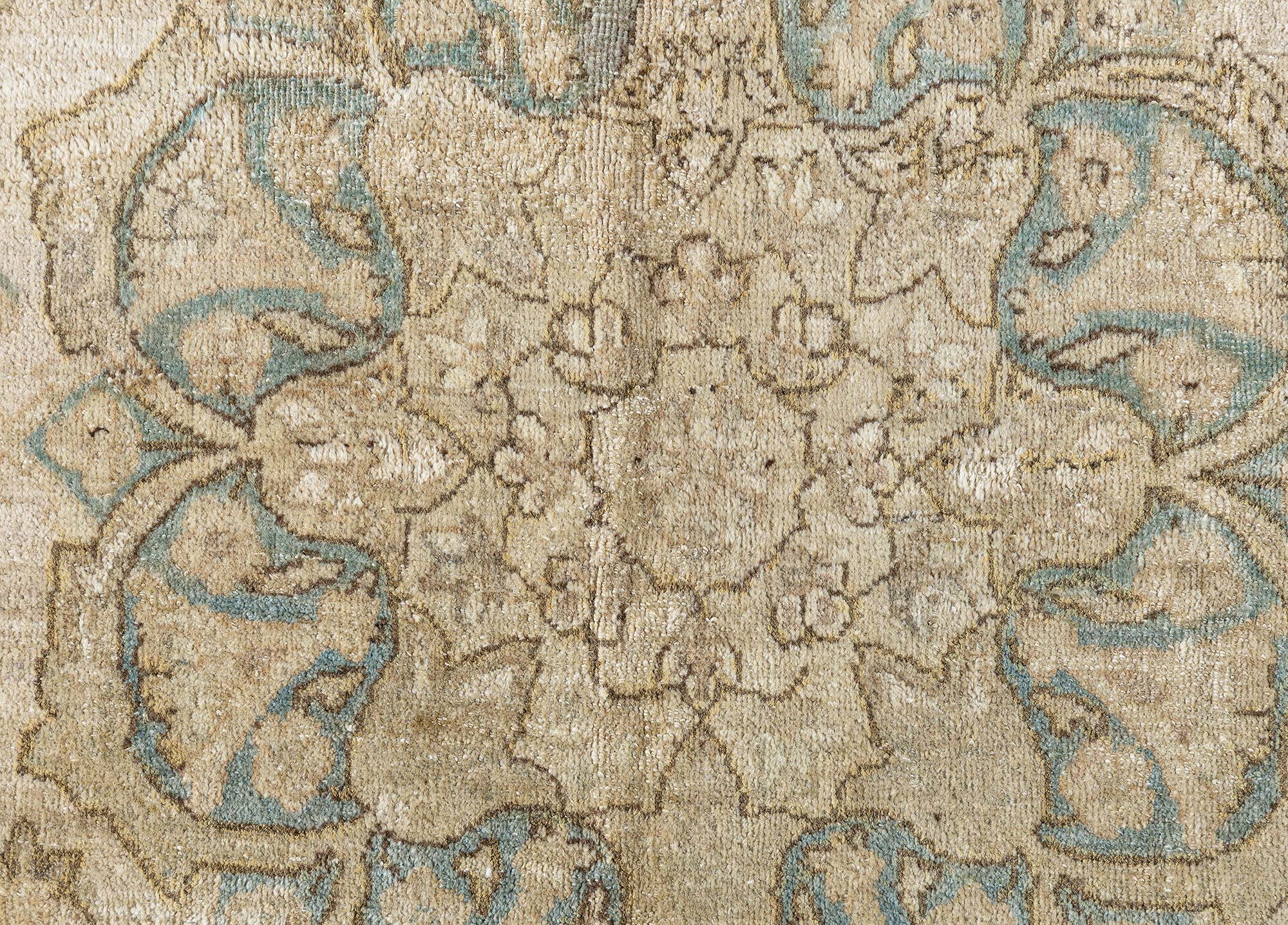 Oversized Kirman Persian Antique Allover Sand Hand-Knotted Wool Rug – Circa 1900 BB9092 Oversized Kirman Persian Antique Allover Sand Hand-Knotted Wool Rug – Circa 1900 BB9092