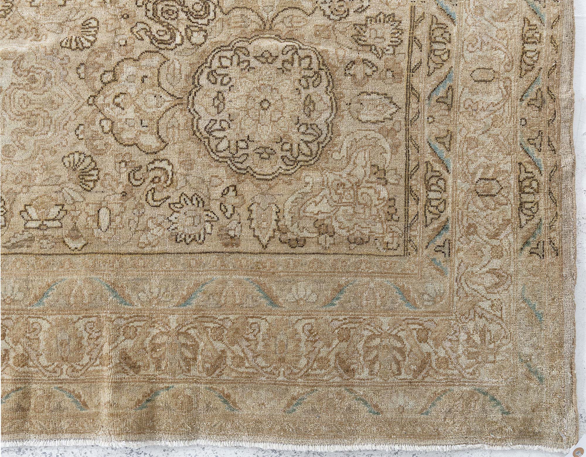 Oversized Kirman Persian Antique Allover Sand Hand-Knotted Wool Rug – Circa 1900 BB9092 Oversized Kirman Persian Antique Allover Sand Hand-Knotted Wool Rug – Circa 1900 BB9092