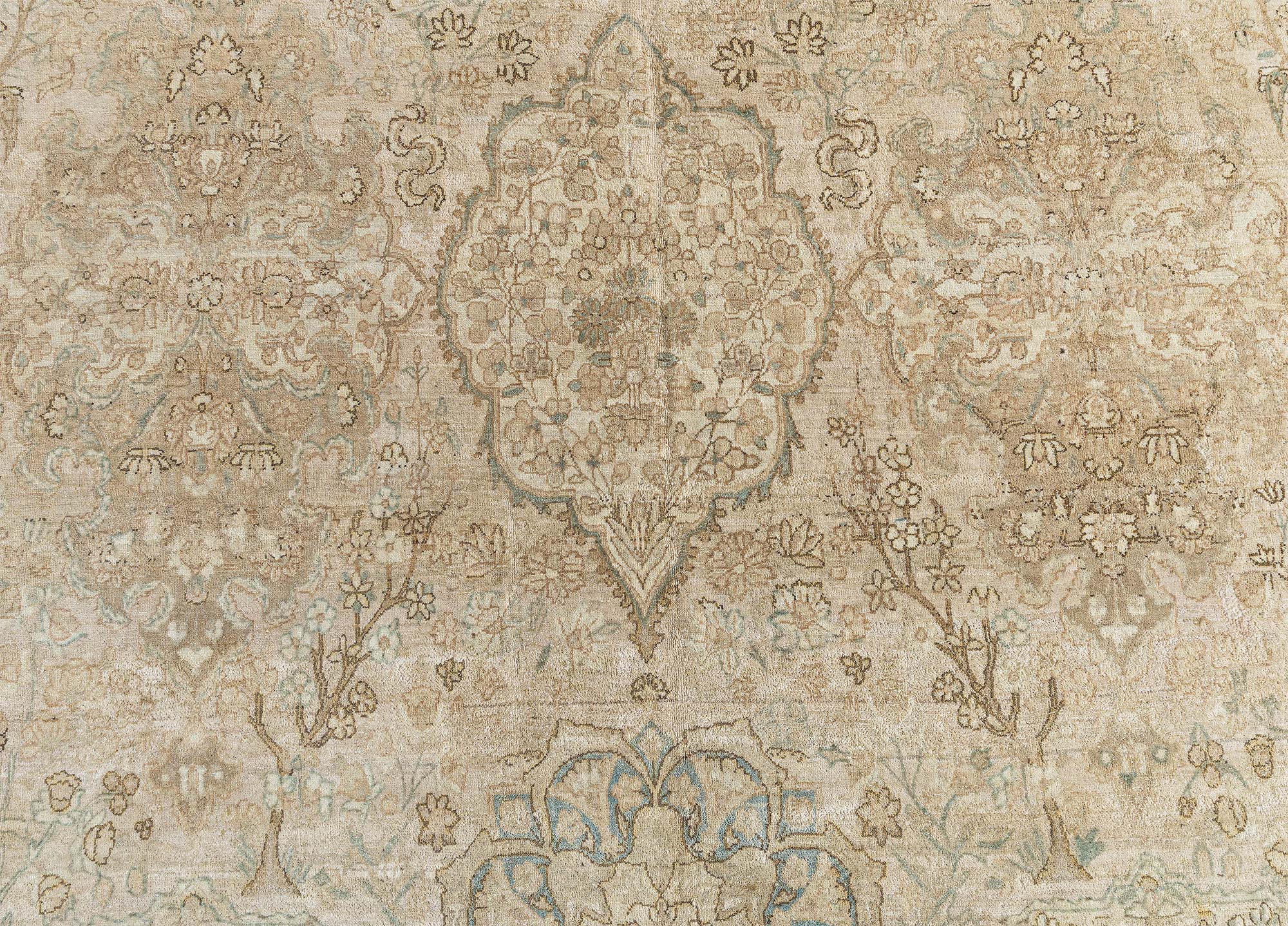 Oversized Kirman Persian Antique Allover Sand Hand-Knotted Wool Rug – Circa 1900 BB9092 Oversized Kirman Persian Antique Allover Sand Hand-Knotted Wool Rug – Circa 1900 BB9092