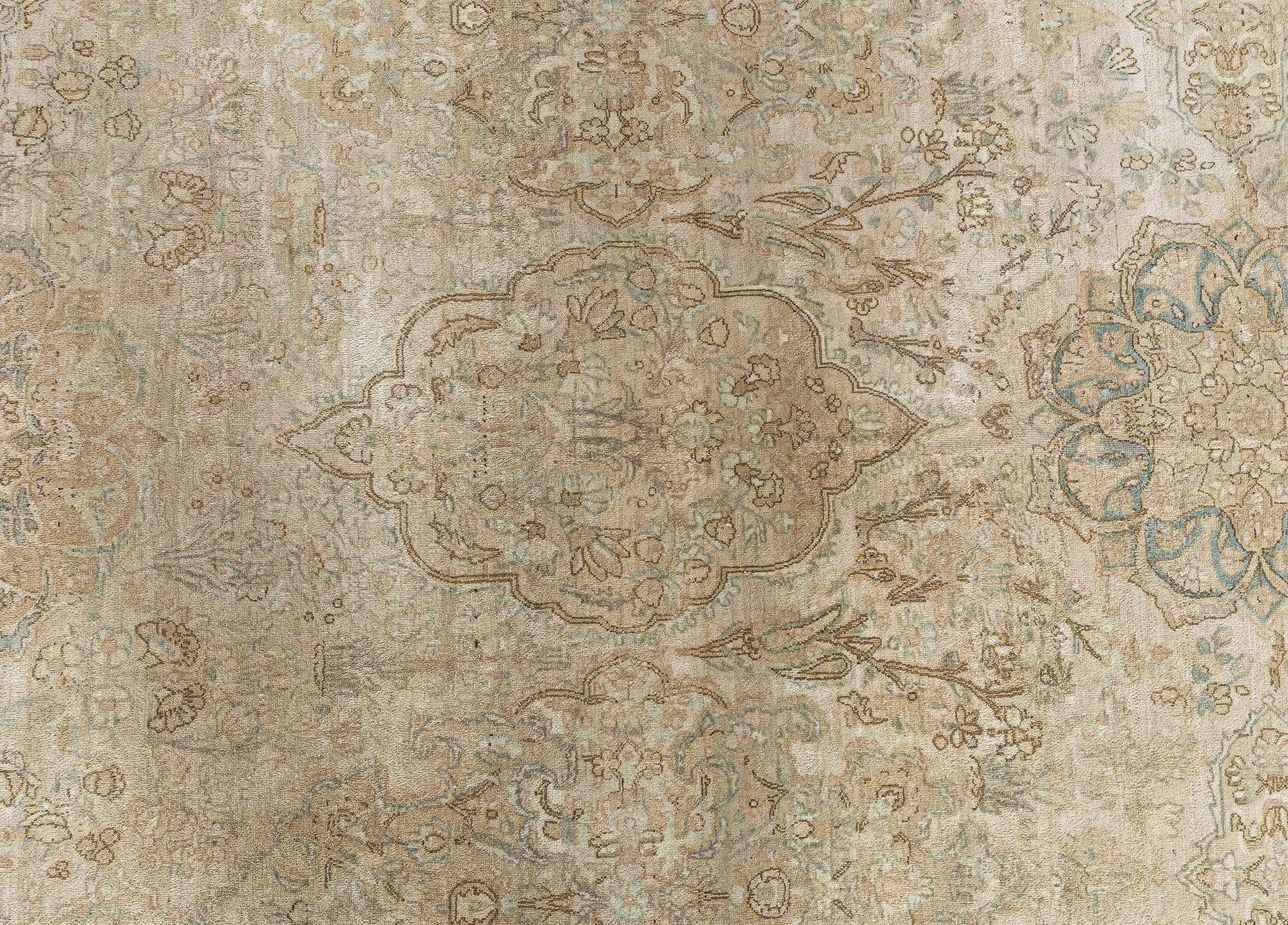 Oversized Kirman Persian Antique Allover Sand Hand-Knotted Wool Rug – Circa 1900 BB9092 Oversized Kirman Persian Antique Allover Sand Hand-Knotted Wool Rug – Circa 1900 BB9092