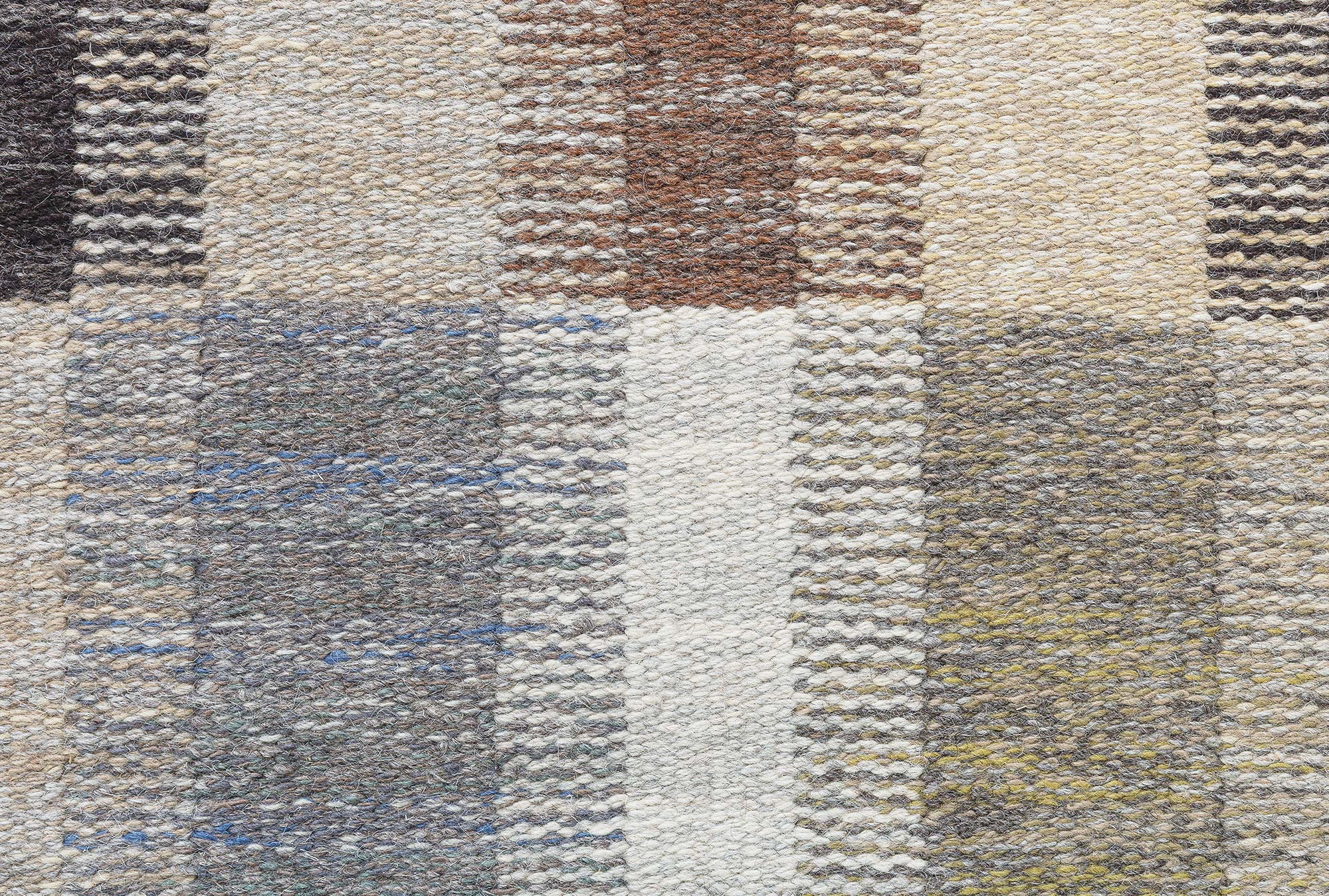 Vintage Scandinavian Geometric Light Beige Flatweave Wool Rug By Brita Grahns BB9094 Vintage Scandinavian Geometric Light Beige Flatweave Wool Rug By Brita Grahns BB9094