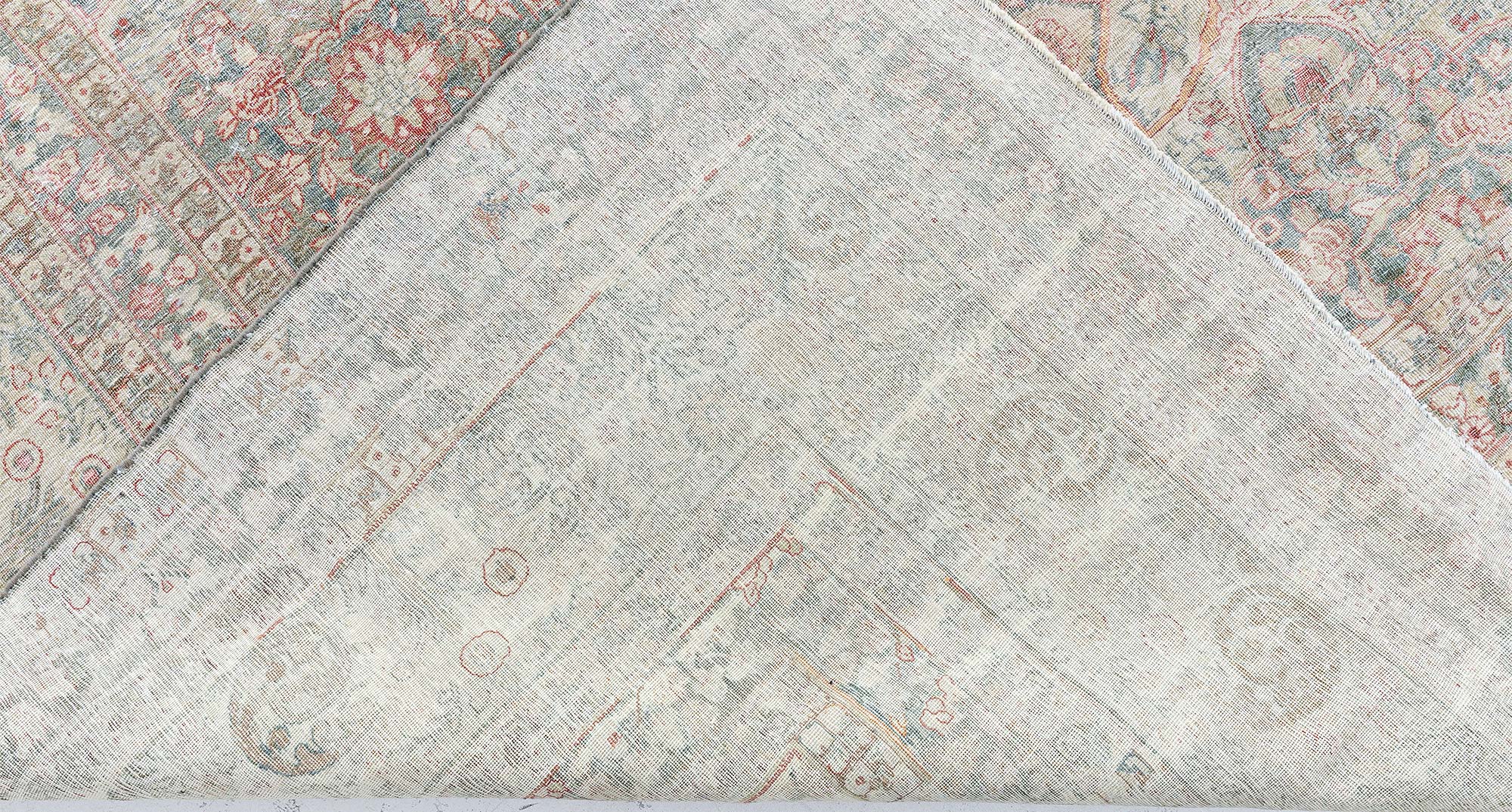 Antique Kirman Persian Allover Light Beige Hand-Knotted Wool Rug – Circa 1900 BB9097 Antique Kirman Persian Allover Light Beige Hand-Knotted Wool Rug – Circa 1900 BB9097