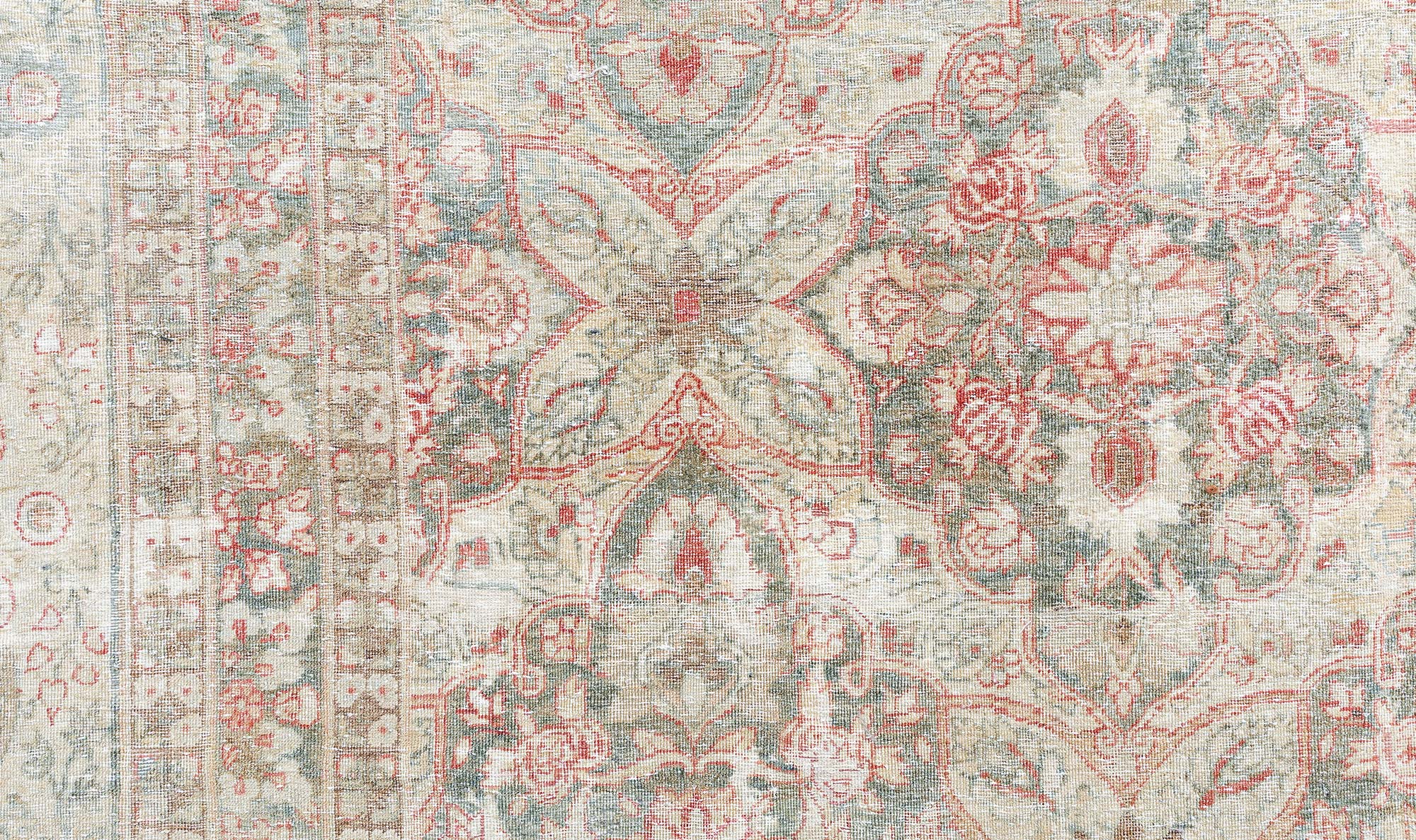 Antique Kirman Persian Allover Light Beige Hand-Knotted Wool Rug – Circa 1900 BB9097 Antique Kirman Persian Allover Light Beige Hand-Knotted Wool Rug – Circa 1900 BB9097