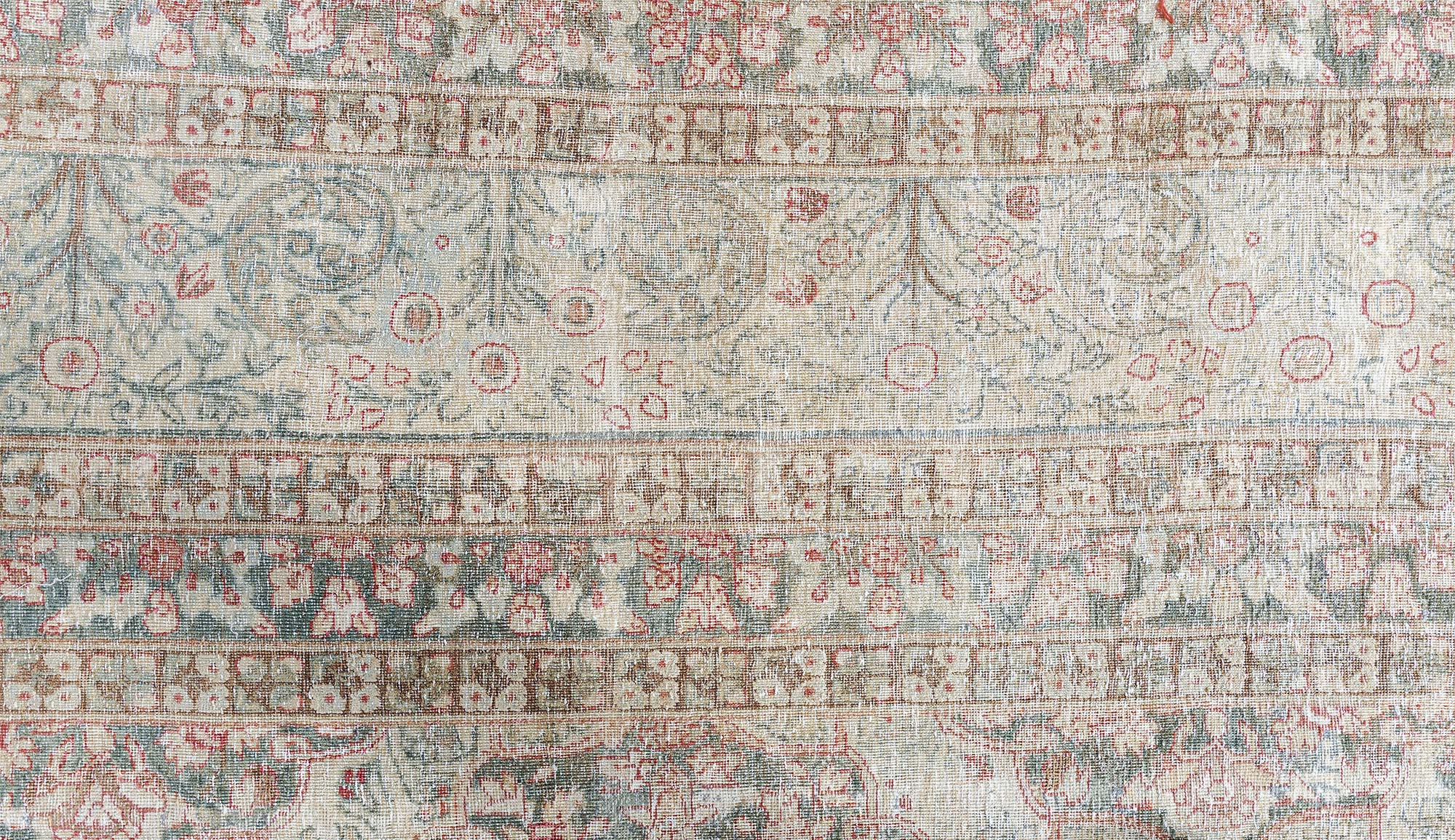 Antique Kirman Persian Allover Light Beige Hand-Knotted Wool Rug – Circa 1900 BB9097 Antique Kirman Persian Allover Light Beige Hand-Knotted Wool Rug – Circa 1900 BB9097