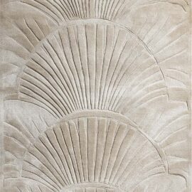 Modern Sculptural Custom Rug in Ivory, Sand, and Soft Ecru S50041