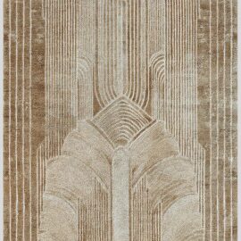 Modern Art Deco Archway Custom Rug in Sand, Ivory, and Warm Taupe S50049