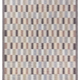 Vintage Scandinavian Geometric Light Beige Flatweave Wool Rug By Brita Grahns BB9094