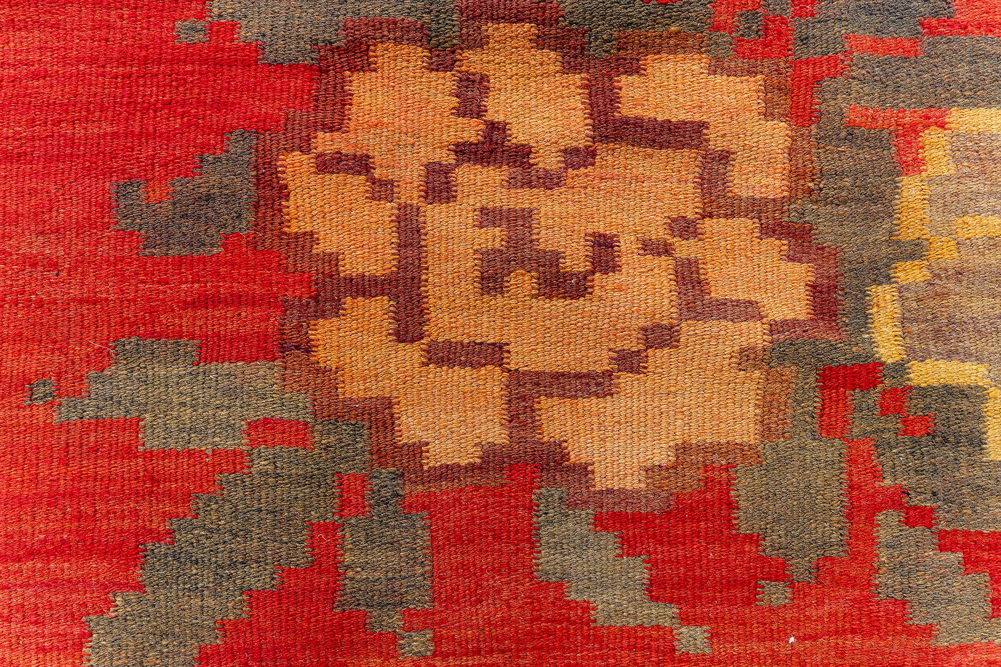 Antique Bessarabian Russian Floral Allover Flatweave Wool Rug In Crimson – Circa 1920 BB9116 Antique Bessarabian Russian Floral Allover Flatweave Wool Rug In Crimson – Circa 1920 BB9116