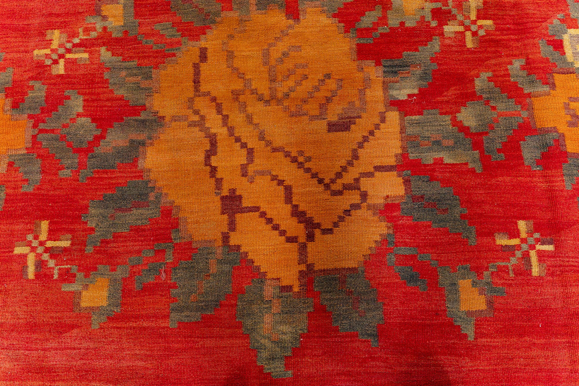 Antique Bessarabian Russian Floral Allover Flatweave Wool Rug In Crimson – Circa 1920 BB9116 Antique Bessarabian Russian Floral Allover Flatweave Wool Rug In Crimson – Circa 1920 BB9116