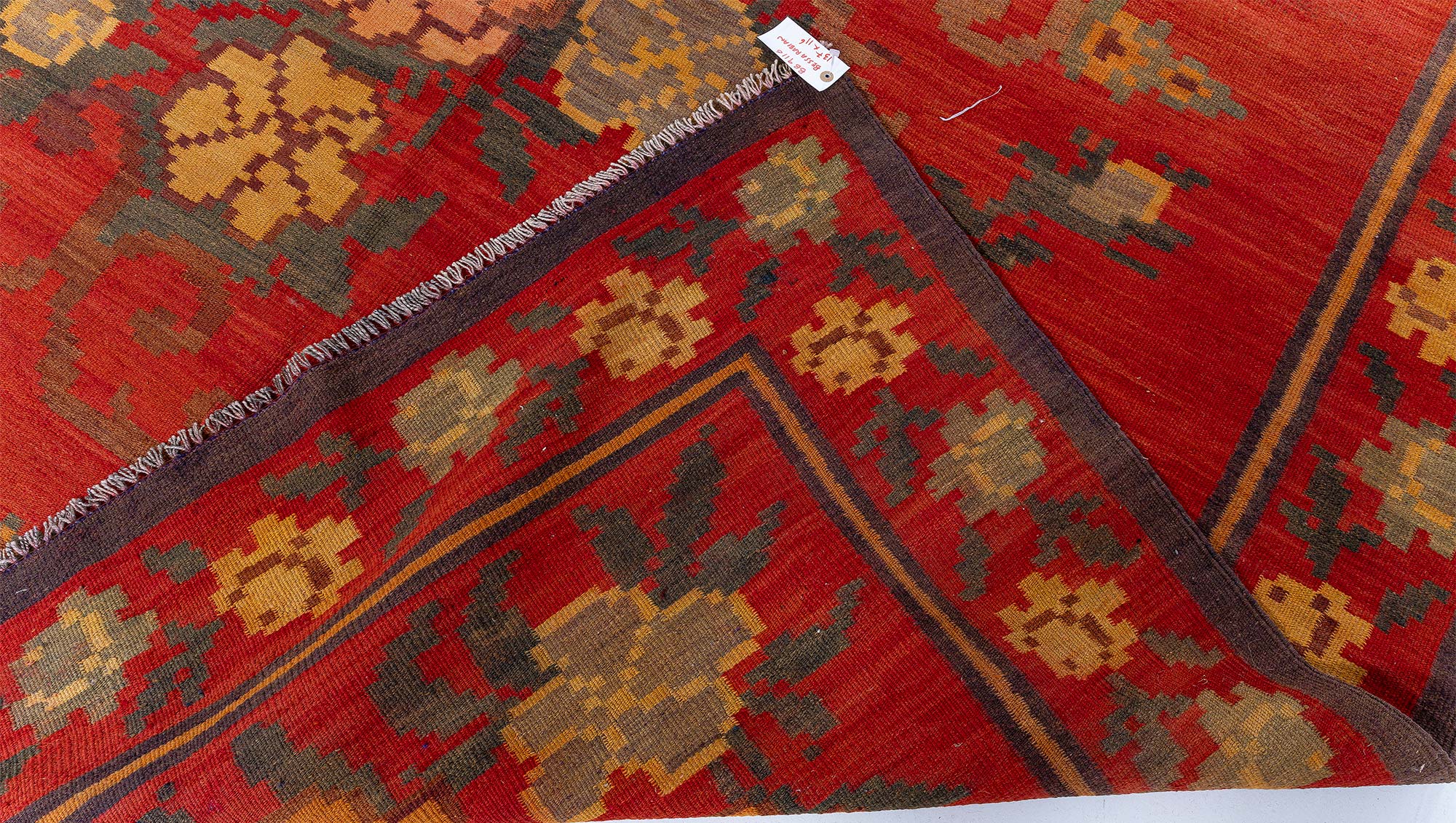 Antique Bessarabian Russian Floral Allover Flatweave Wool Rug In Crimson – Circa 1920 BB9116 Antique Bessarabian Russian Floral Allover Flatweave Wool Rug In Crimson – Circa 1920 BB9116