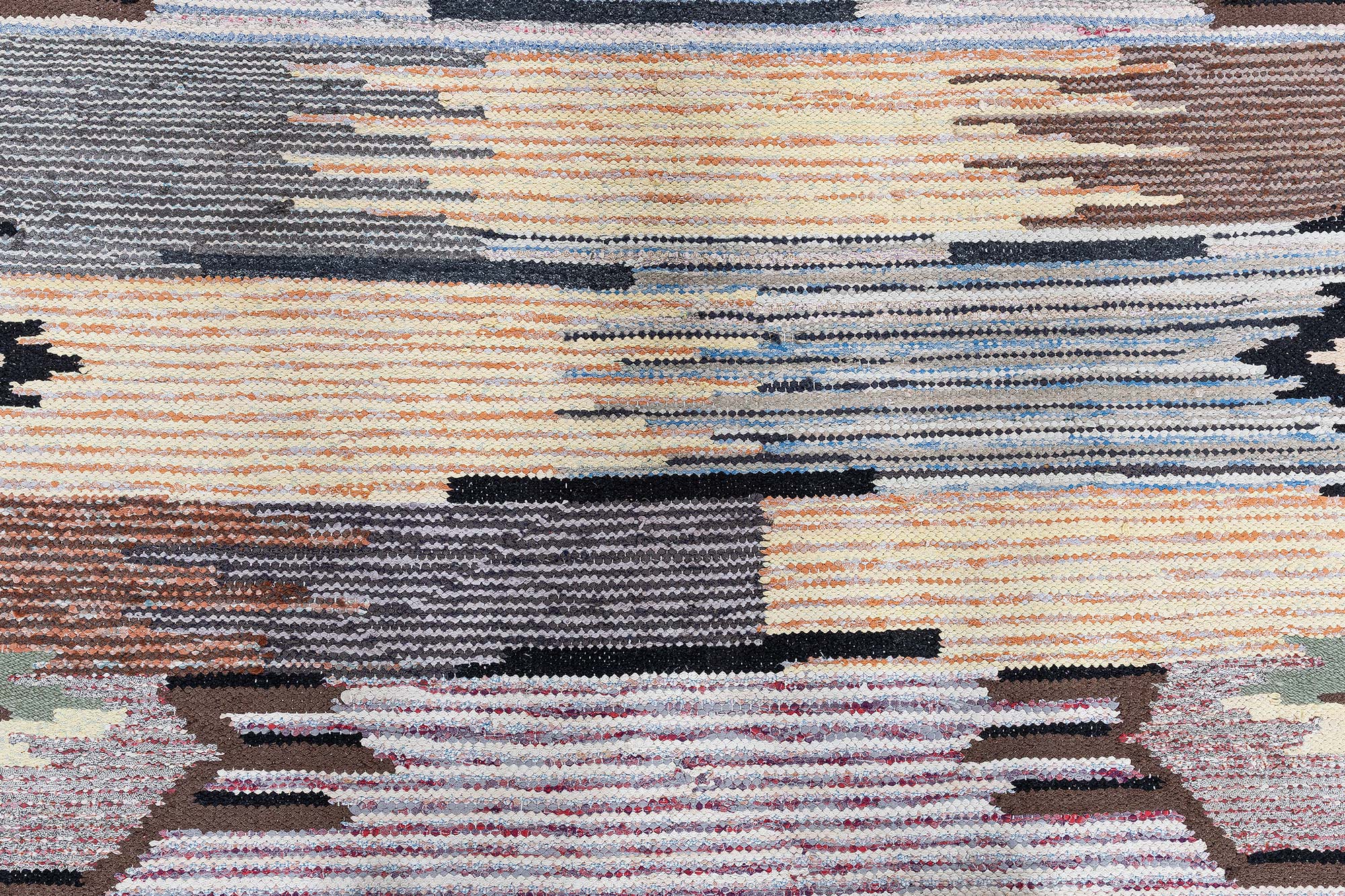 Vintage Scandinavian Abstract Cream Beige Flatweave Wool Rug BB9122 Vintage Scandinavian Abstract Cream Beige Flatweave Wool Rug BB9122