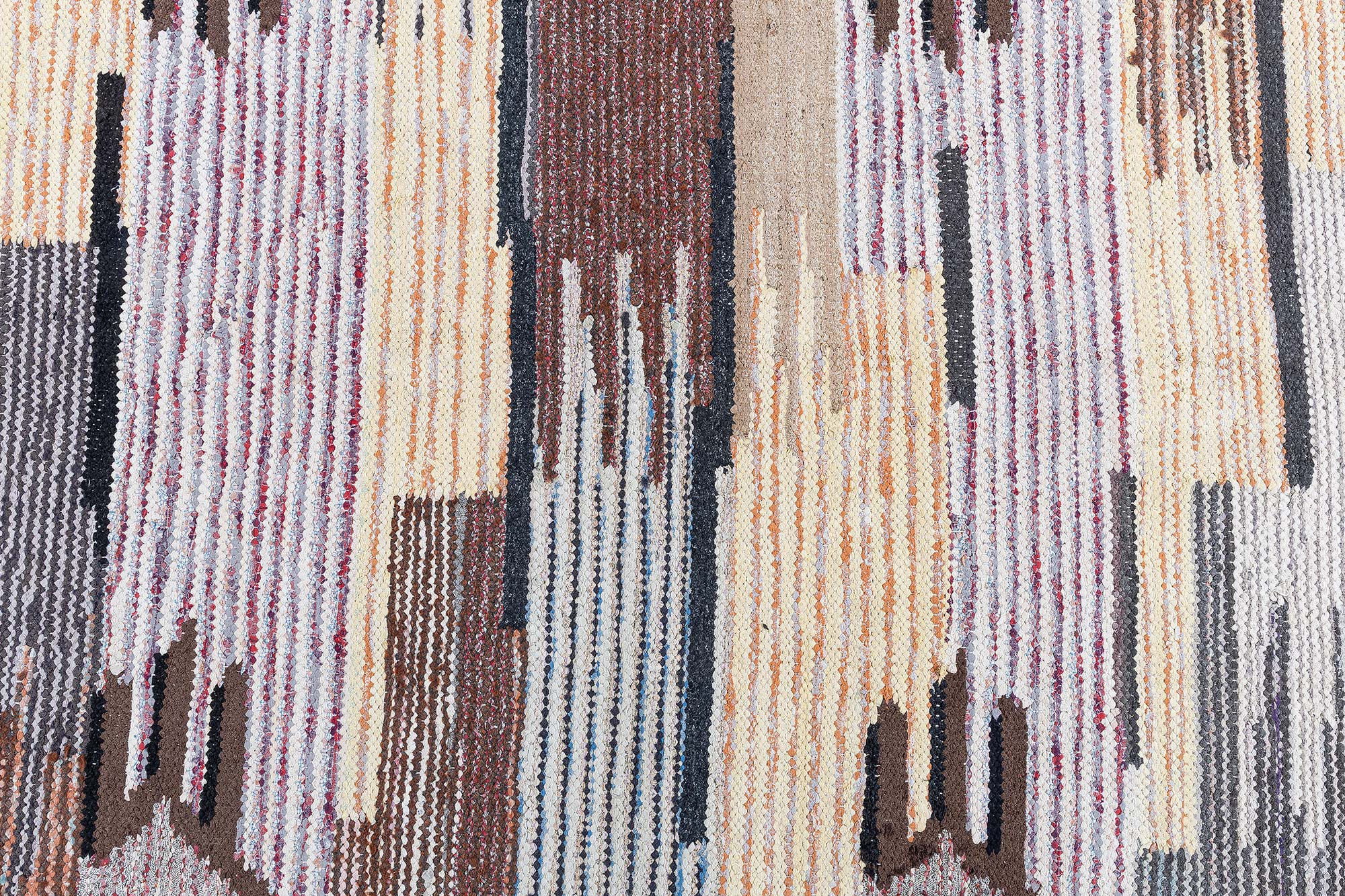 Vintage Scandinavian Abstract Cream Beige Flatweave Wool Rug BB9122 Vintage Scandinavian Abstract Cream Beige Flatweave Wool Rug BB9122