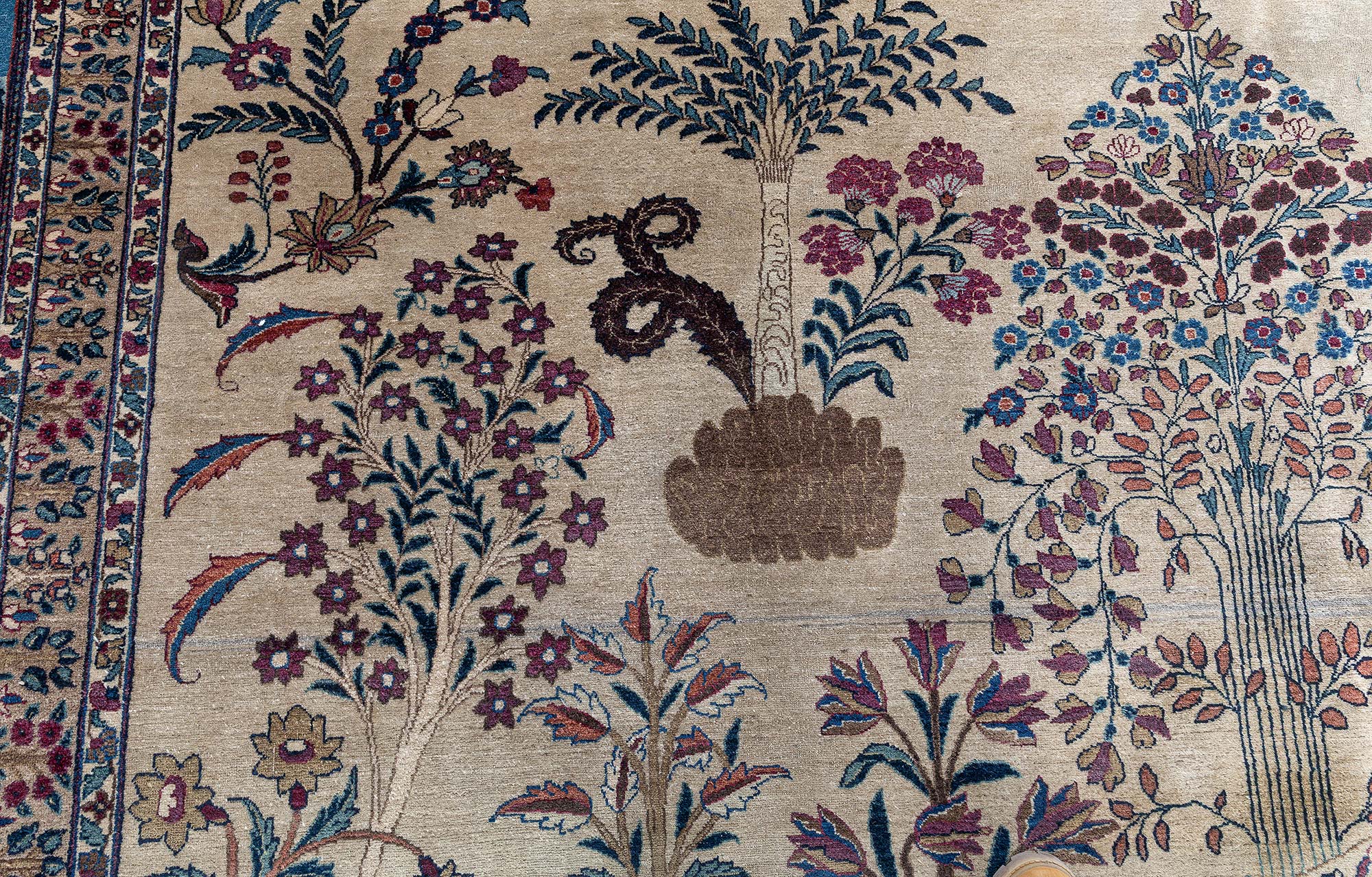 Antique Meshad Persian Floral Allover Soft Beige Hand-Knotted Wool Rug – Circa 1920 Tree Of Life BB9125 Antique Meshad Persian Floral Allover Soft Beige Hand-Knotted Wool Rug – Circa 1920 Tree Of Life BB9125