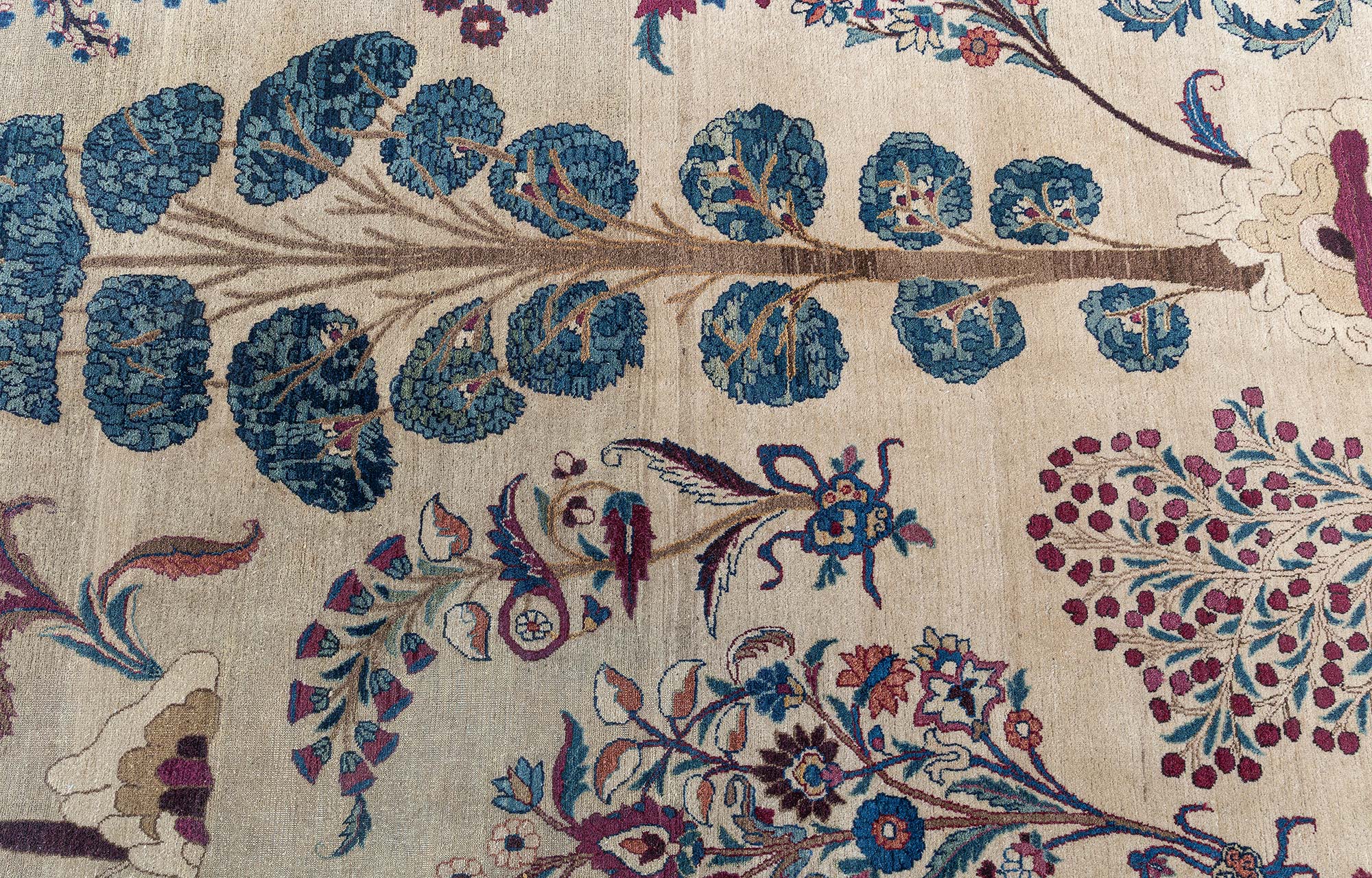Antique Meshad Persian Floral Allover Soft Beige Hand-Knotted Wool Rug – Circa 1920 Tree Of Life BB9125 Antique Meshad Persian Floral Allover Soft Beige Hand-Knotted Wool Rug – Circa 1920 Tree Of Life BB9125