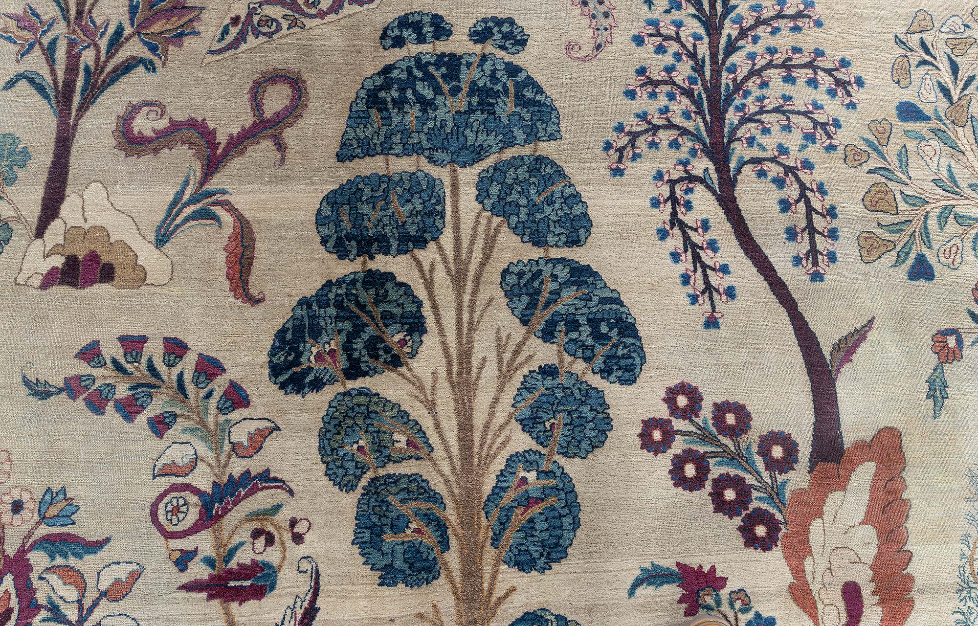 Antique Meshad Persian Floral Allover Soft Beige Hand-Knotted Wool Rug – Circa 1920 Tree Of Life BB9125 Antique Meshad Persian Floral Allover Soft Beige Hand-Knotted Wool Rug – Circa 1920 Tree Of Life BB9125