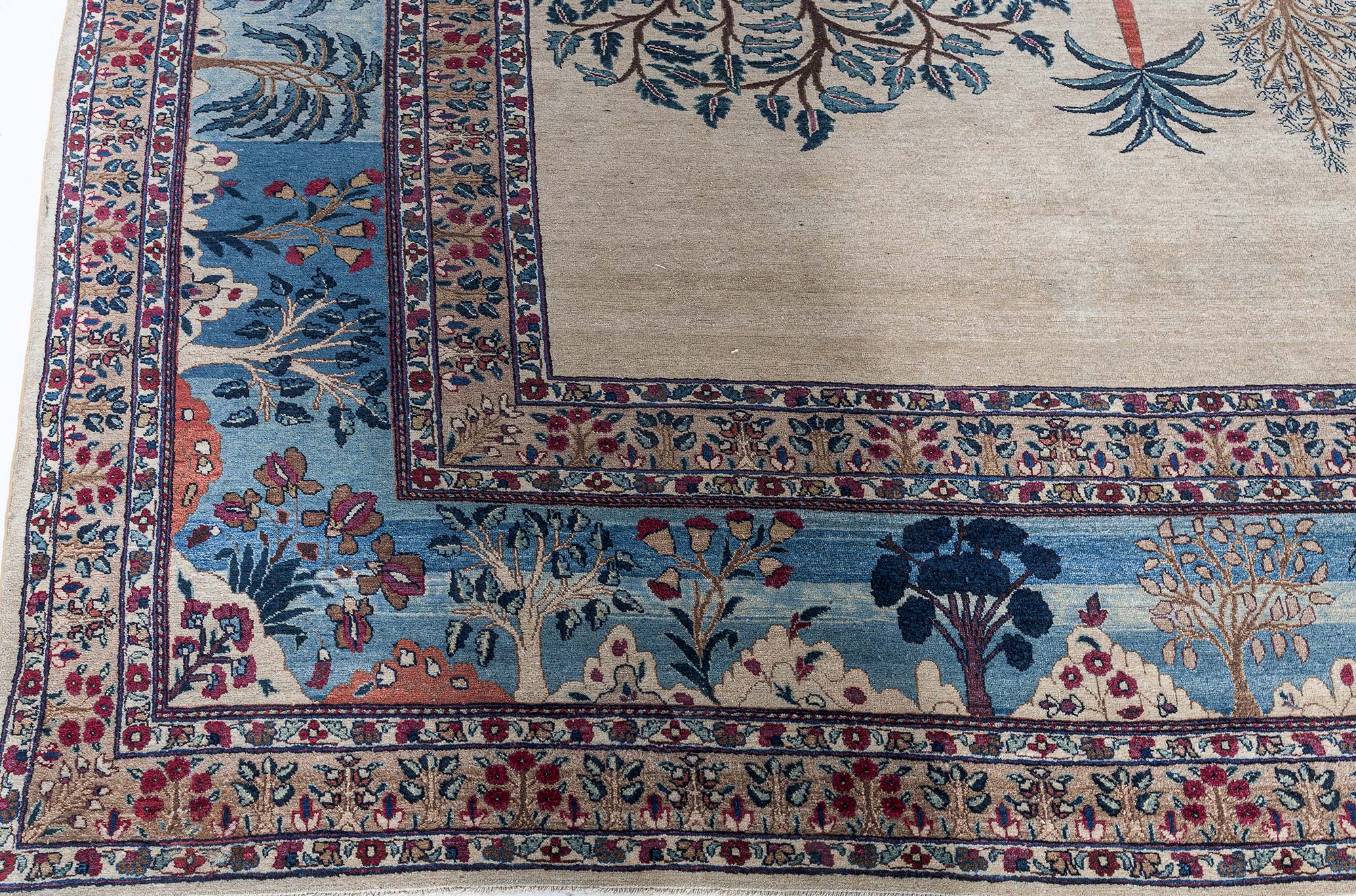 Antique Meshad Persian Floral Allover Soft Beige Hand-Knotted Wool Rug – Circa 1920 Tree Of Life BB9125 Antique Meshad Persian Floral Allover Soft Beige Hand-Knotted Wool Rug – Circa 1920 Tree Of Life BB9125