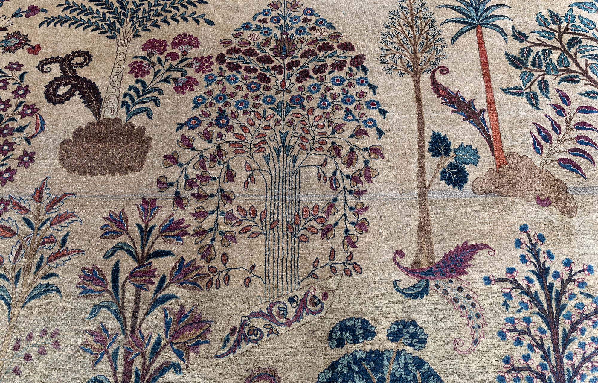 Antique Meshad Persian Floral Allover Soft Beige Hand-Knotted Wool Rug – Circa 1920 Tree Of Life BB9125 Antique Meshad Persian Floral Allover Soft Beige Hand-Knotted Wool Rug – Circa 1920 Tree Of Life BB9125