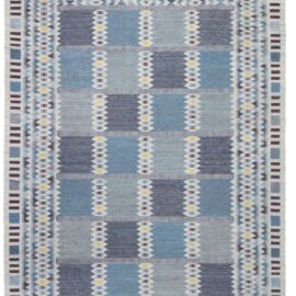 Flatweave Modern Geometric Stripe Slate Gray Rug “Cresta” N13030