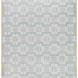 Modern Scandinavian Geometric Cream Flatweave Wool Rug “Jetty” N13017
