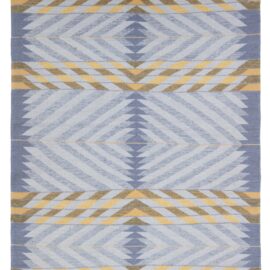 “Chevronn” Modern Flatweave Chevron Ivory Hand-Knotted Rug N13037