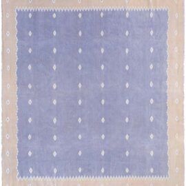 Mid-Century Indian Dhurrie Lavender Flatweave Cotton Rug BB9158