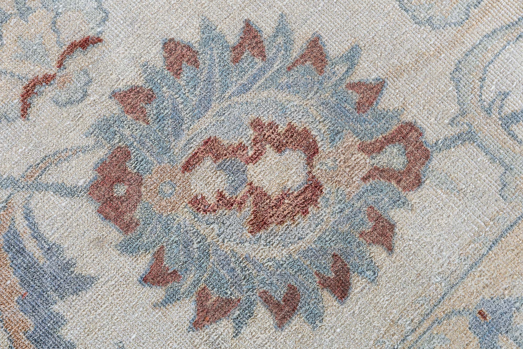 Antique Kashan Persian Allover Floral Soft White Hand-Knotted Wool Carpet – Circa 1930 BB9172 Antique Kashan Persian Allover Floral Soft White Hand-Knotted Wool Carpet – Circa 1930 BB9172