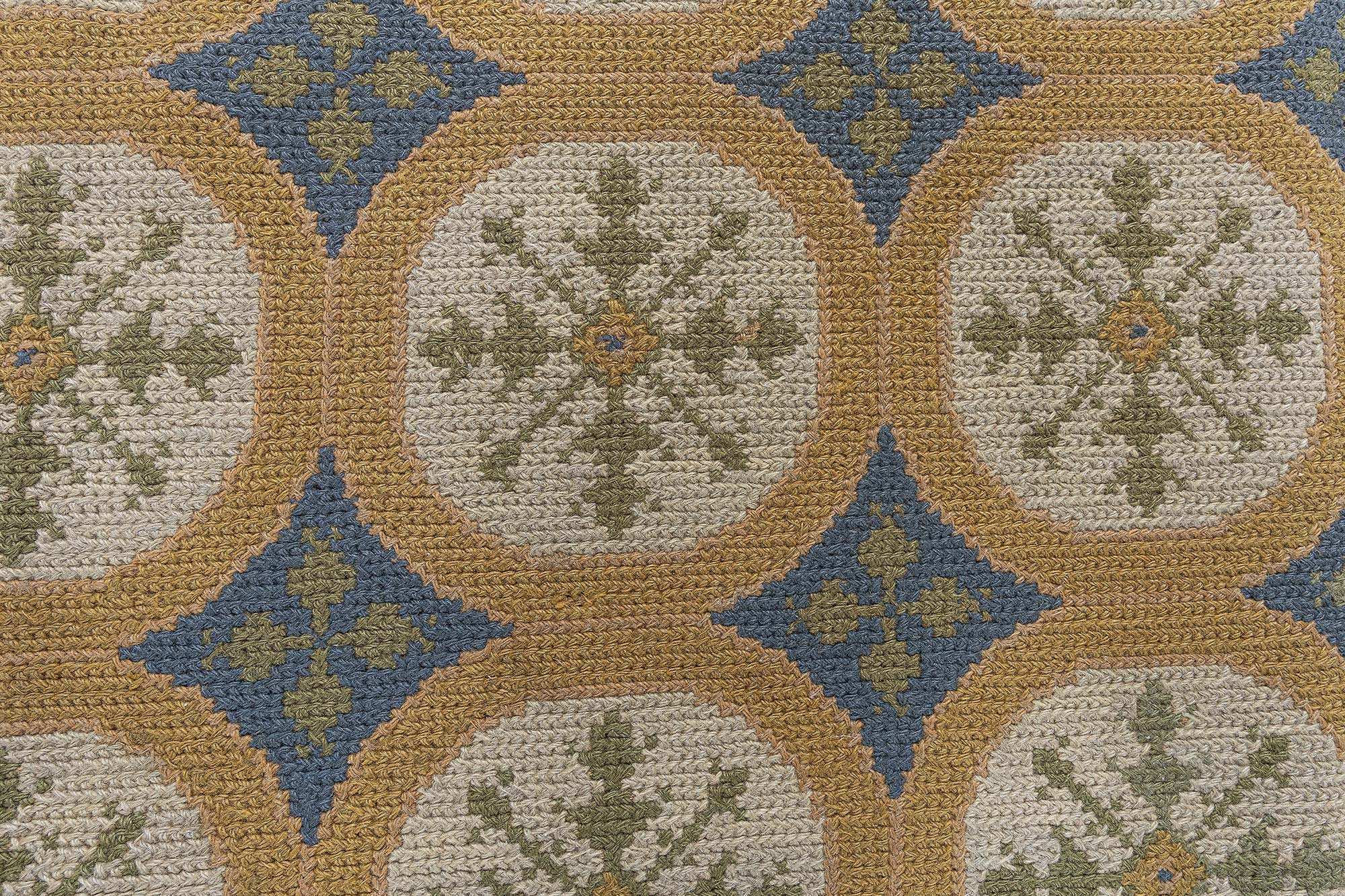 Antique Allover Floral Soft Beige Needlework Rug – Circa 1940 Portuguese BB9174 Antique Allover Floral Soft Beige Needlework Rug – Circa 1940 Portuguese BB9174