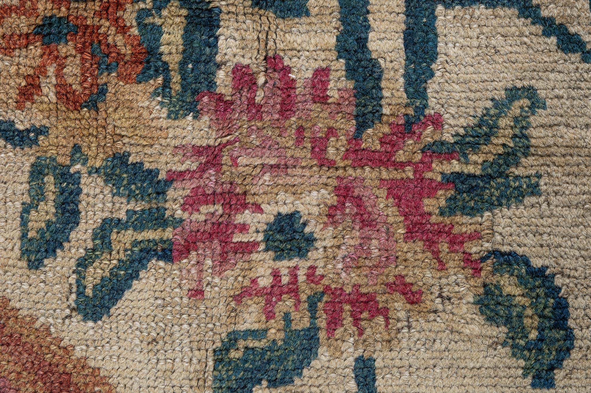 Antique Savonnerie French Medallion Floral Cream Hand-Knotted Wool Rug – Circa 1800 (Size Adjusted) BB9175 Antique Savonnerie French Medallion Floral Cream Hand-Knotted Wool Rug – Circa 1800 (Size Adjusted) BB9175