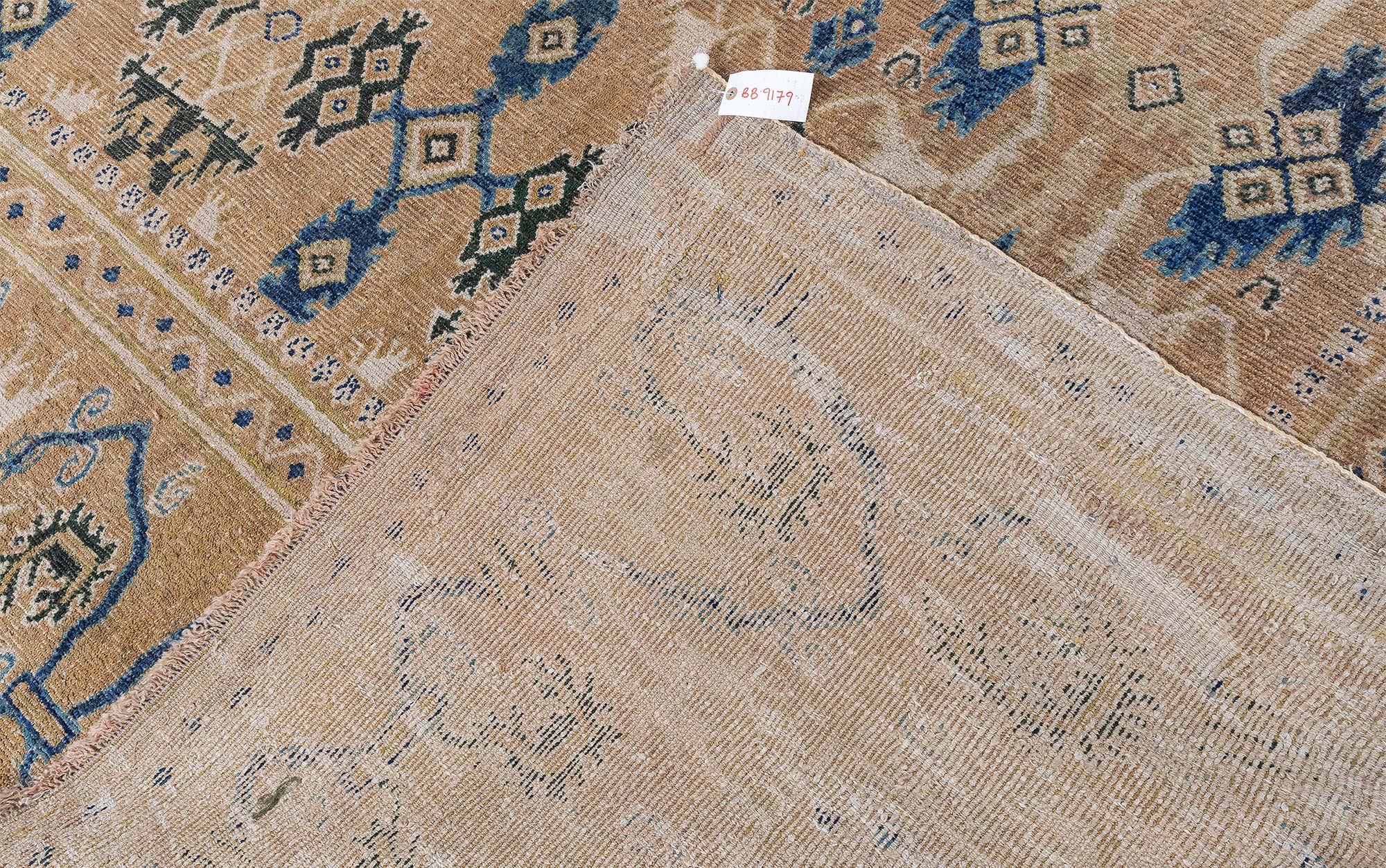 Antique Allover Geometric Oversized Warm Tan Hand-Knotted Wool Rug – Circa 1650 (Size Adjusted) Spanish Cuenca BB9179 Antique Allover Geometric Oversized Warm Tan Hand-Knotted Wool Rug – Circa 1650 (Size Adjusted) Spanish Cuenca BB9179