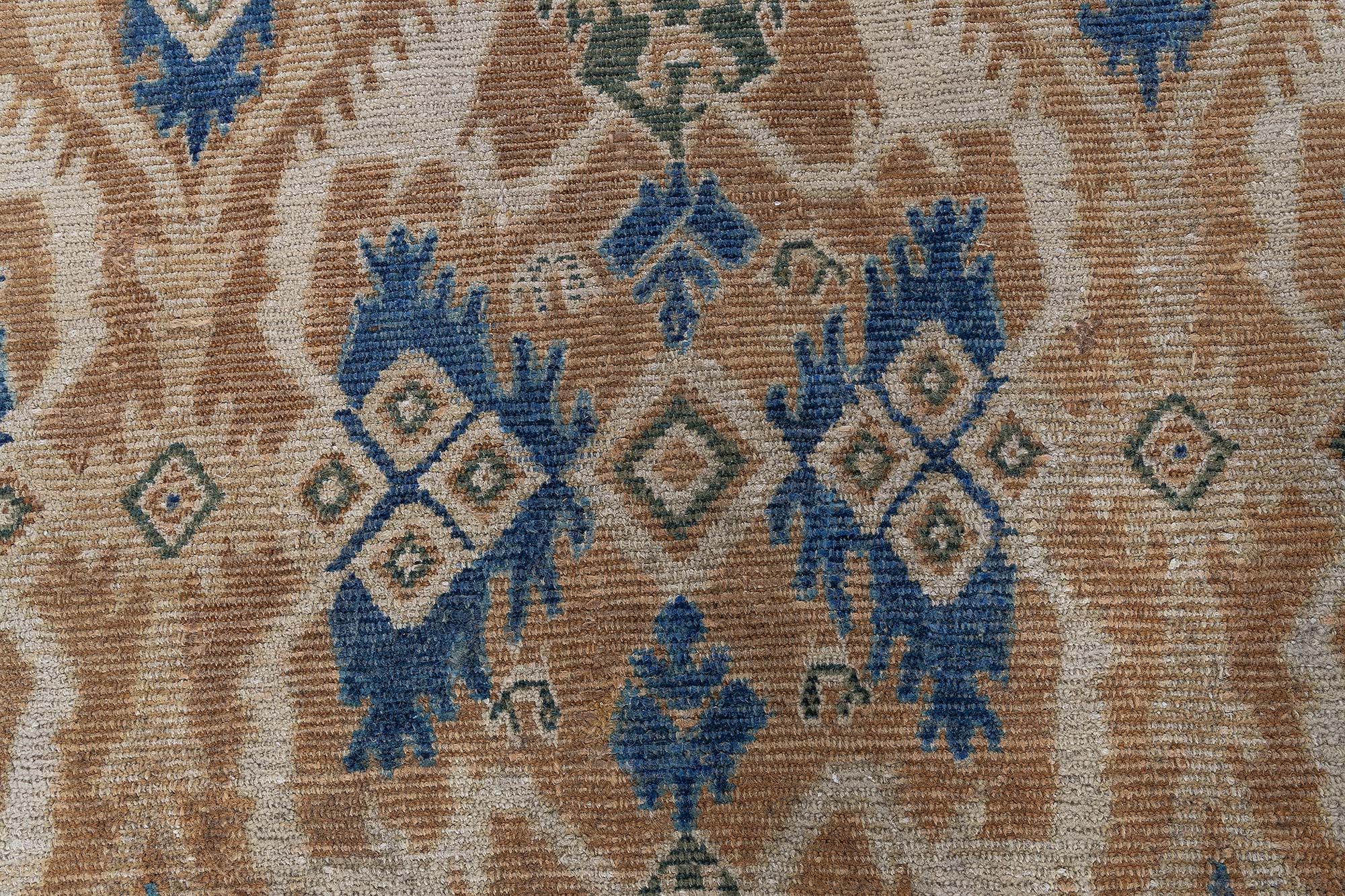 Antique Allover Geometric Oversized Warm Tan Hand-Knotted Wool Rug – Circa 1650 (Size Adjusted) Spanish Cuenca BB9179 Antique Allover Geometric Oversized Warm Tan Hand-Knotted Wool Rug – Circa 1650 (Size Adjusted) Spanish Cuenca BB9179