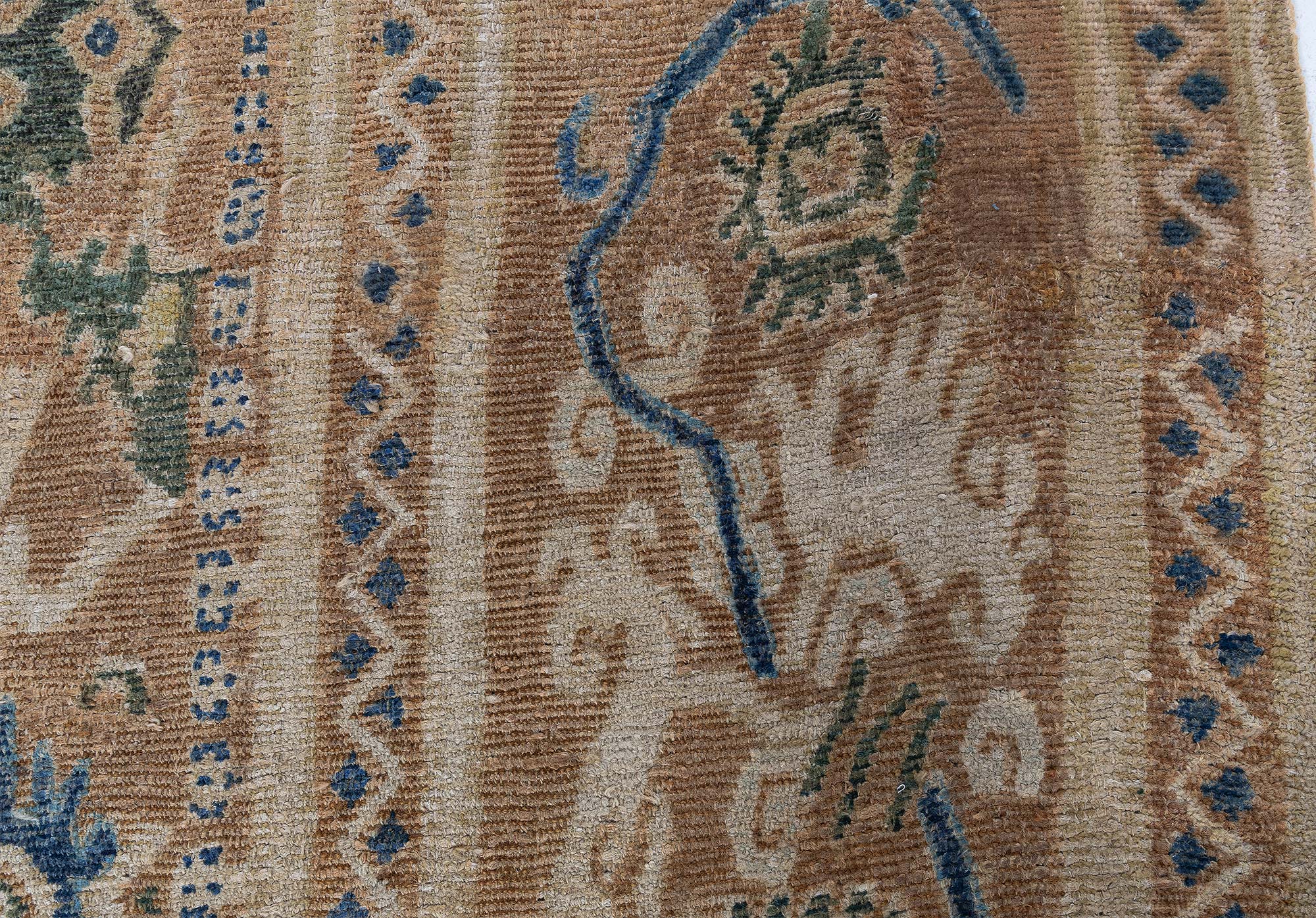 Antique Allover Geometric Oversized Warm Tan Hand-Knotted Wool Rug – Circa 1650 (Size Adjusted) Spanish Cuenca BB9179 Antique Allover Geometric Oversized Warm Tan Hand-Knotted Wool Rug – Circa 1650 (Size Adjusted) Spanish Cuenca BB9179
